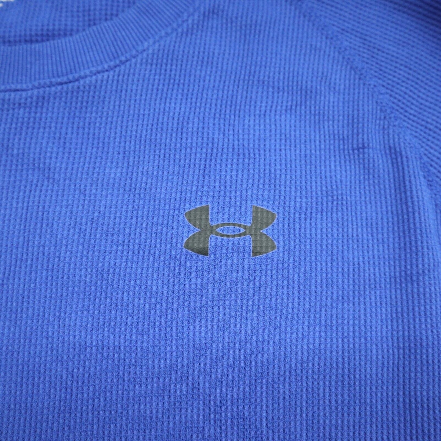 Under Armour Mens Pullover Sweater Knitted Crew Neck Long Sleeve Logo Blue SZ L