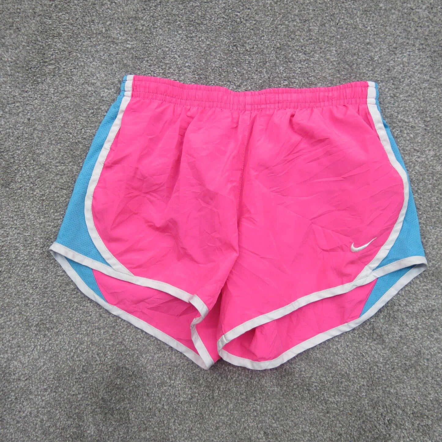 Nike Athletics Shorts Girls Medium Pink White Activewear Running Logo Shorts