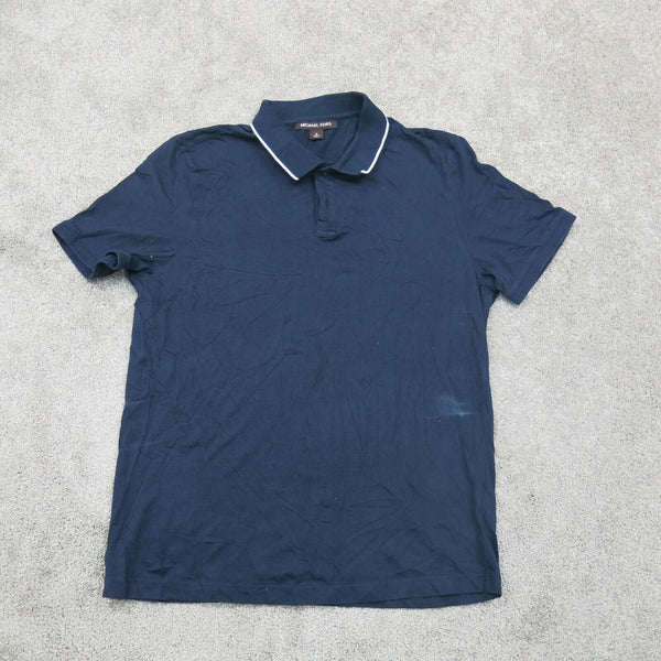 Michael Kors Mens Polo Shirt Size M Blue Short Sleeve Knit
