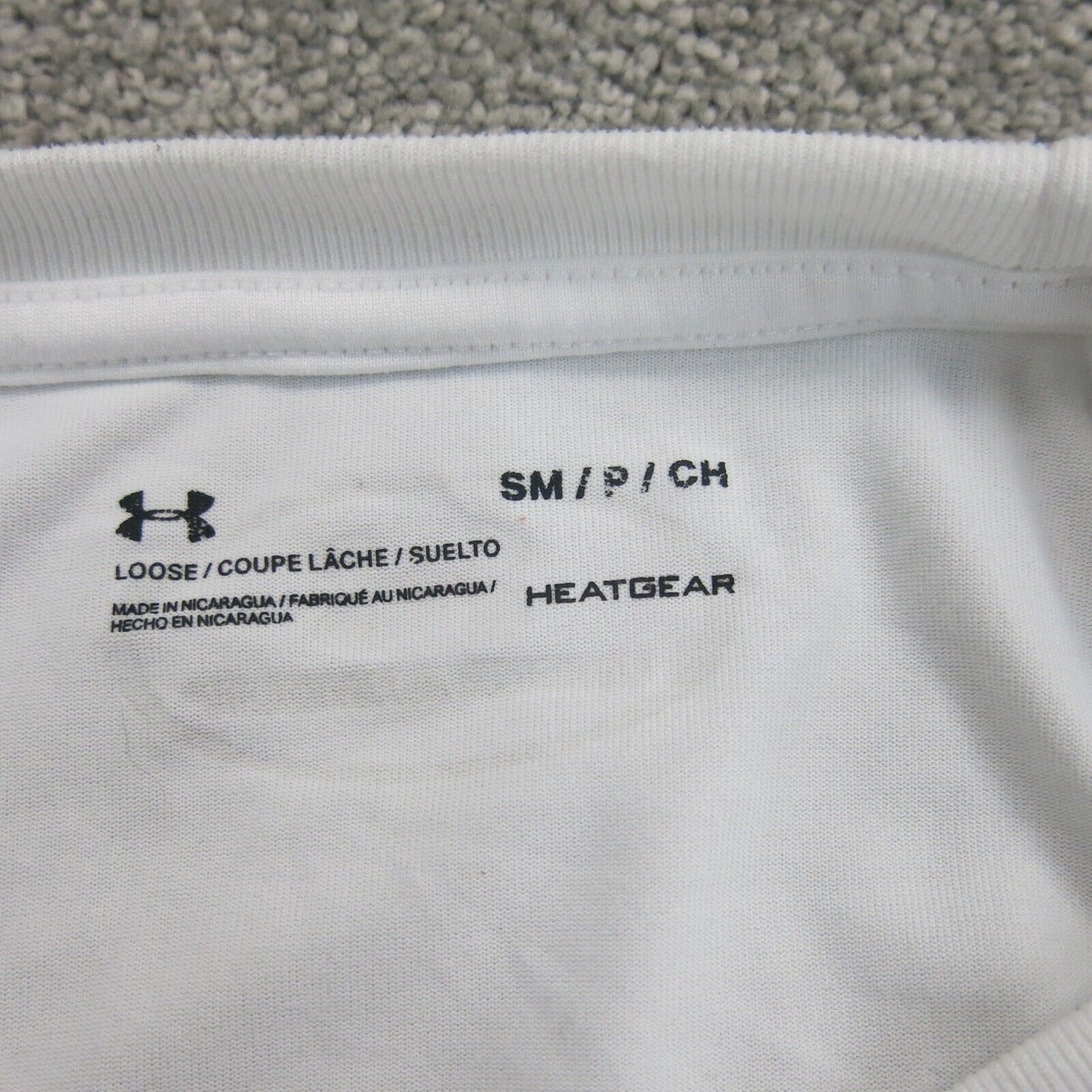 Under Armour Men T Shirt Crew Neck Graphic Tee Loose Fit Short Sleeve White SM/P