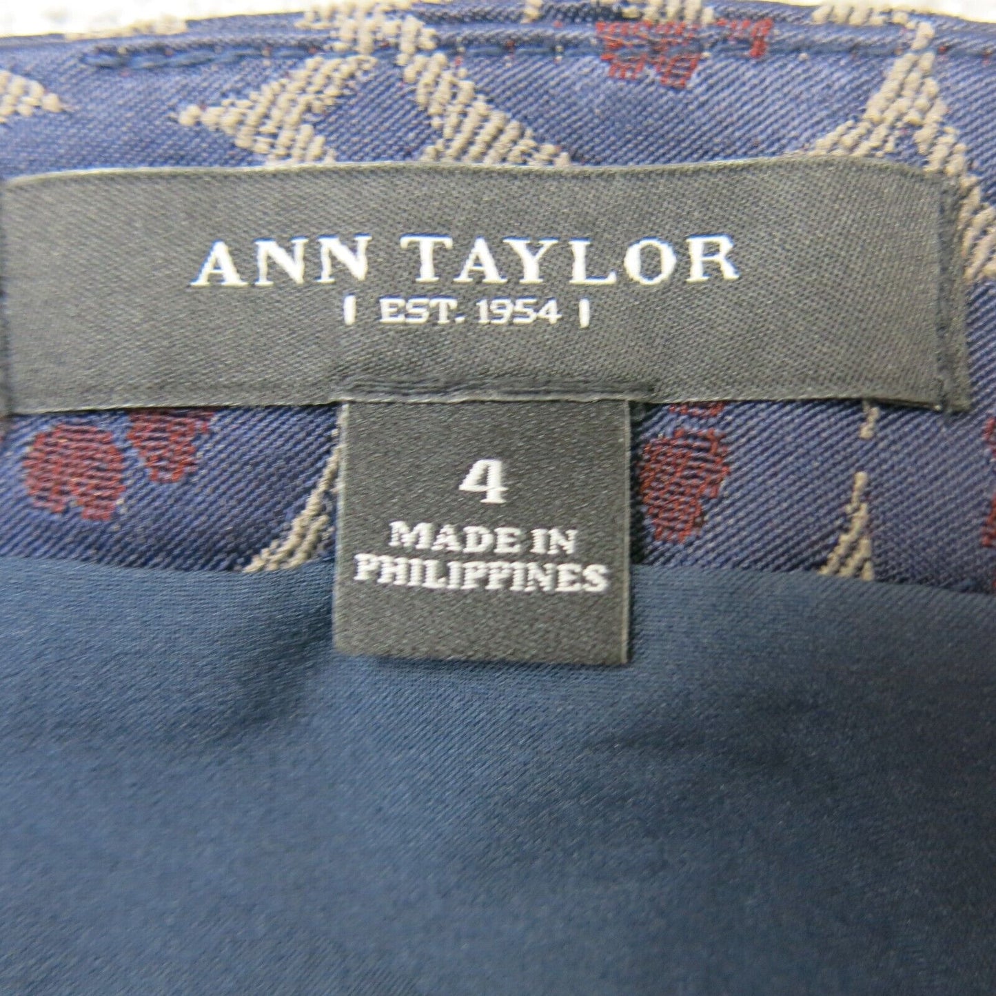 Ann Taylor Womens Straight Pencil Skirts Knee Length Back Zipper Blue Tan Size 4