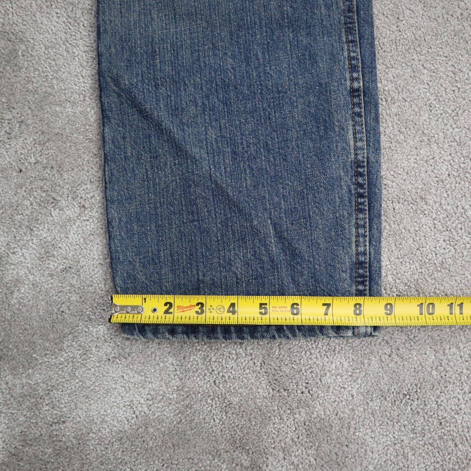 Lee Jeans Womens Blue Wash Solid Relaxed Straight Denim High Rise Logo  W33XL32