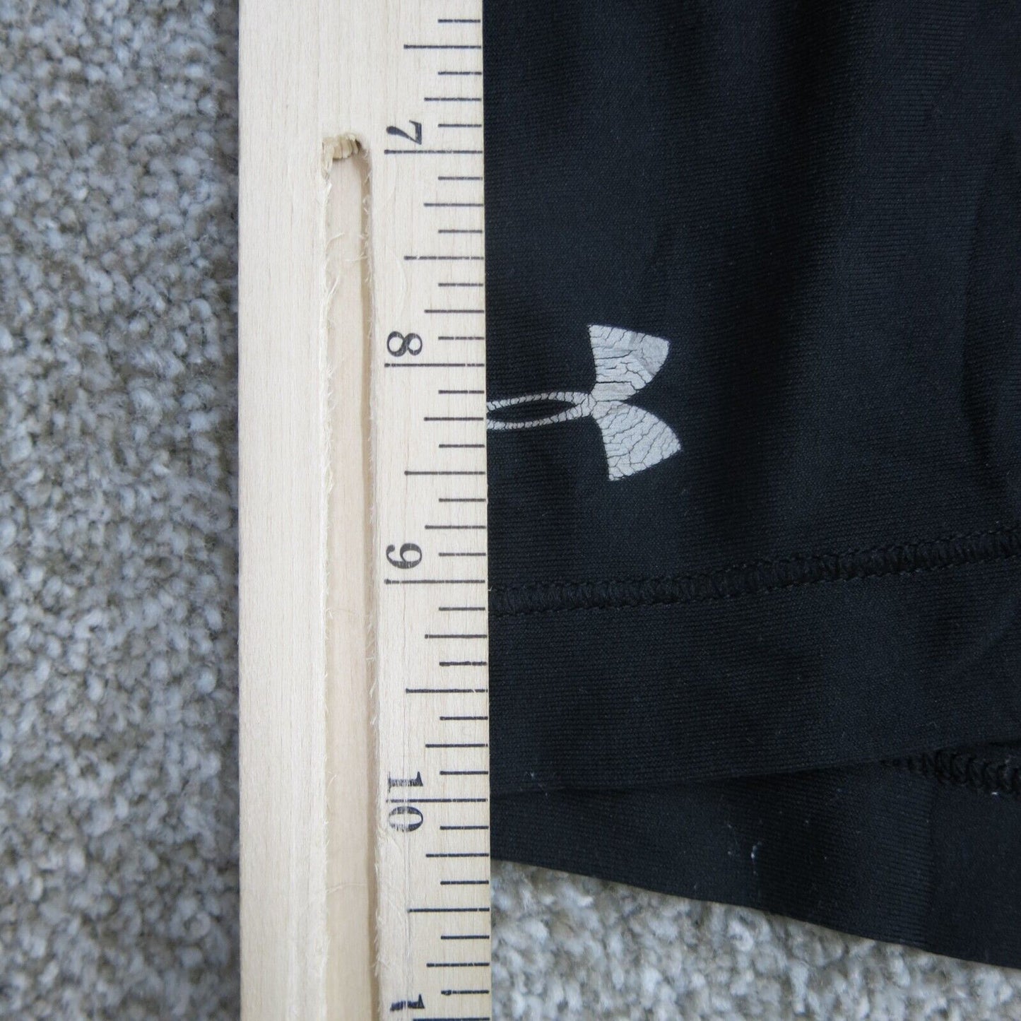 Under Armor Womens Athletic Shorts Elastic Waist Logo Heatgear Black Size Small