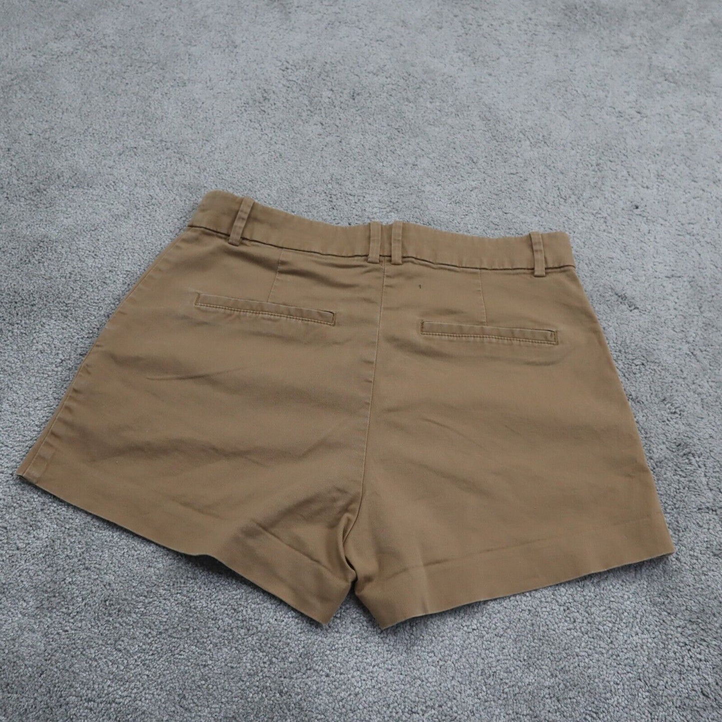 H&M Womens Chino Shorts Mid Rise Distressed Stretch Pockets Brown Size 6