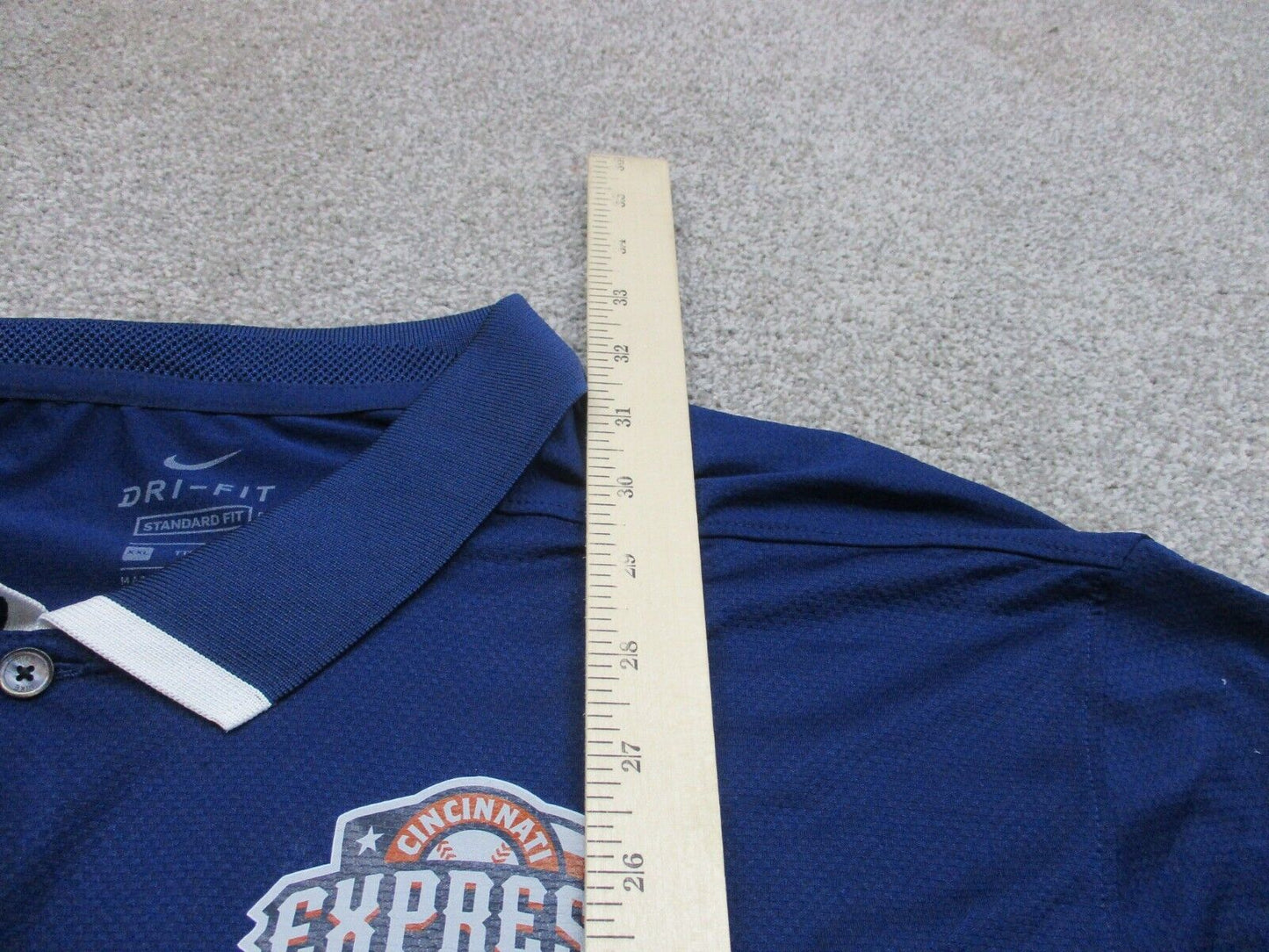 Nike Polo Shirt Mens Size 2XL Blue Dri Fit Short Sleeve Standard Fit Shirt Logo