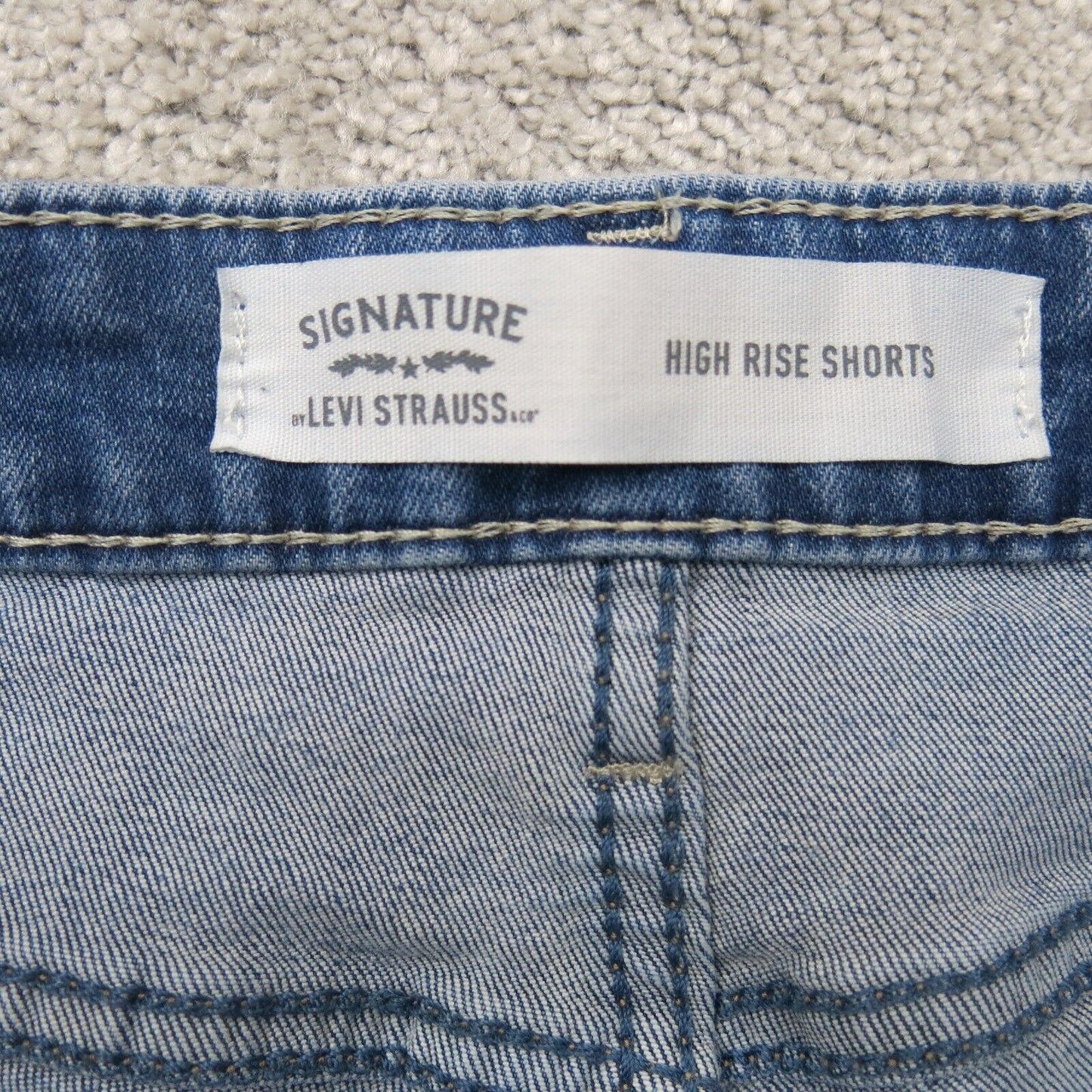 Signature by Levis Womens Jeans Shorts Denim 100% Cotton High Rise Blue Size W32