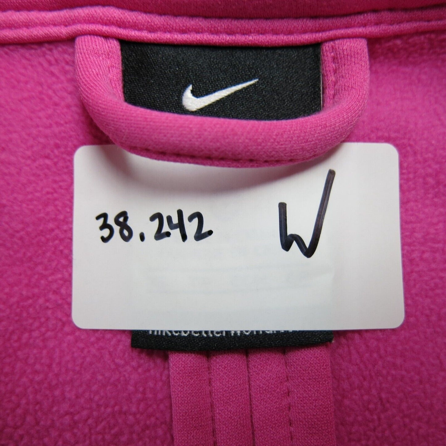 Nike Women Full Zip Up Therma Fit Jacket Long Sleeves Logo Pink Size X Small
