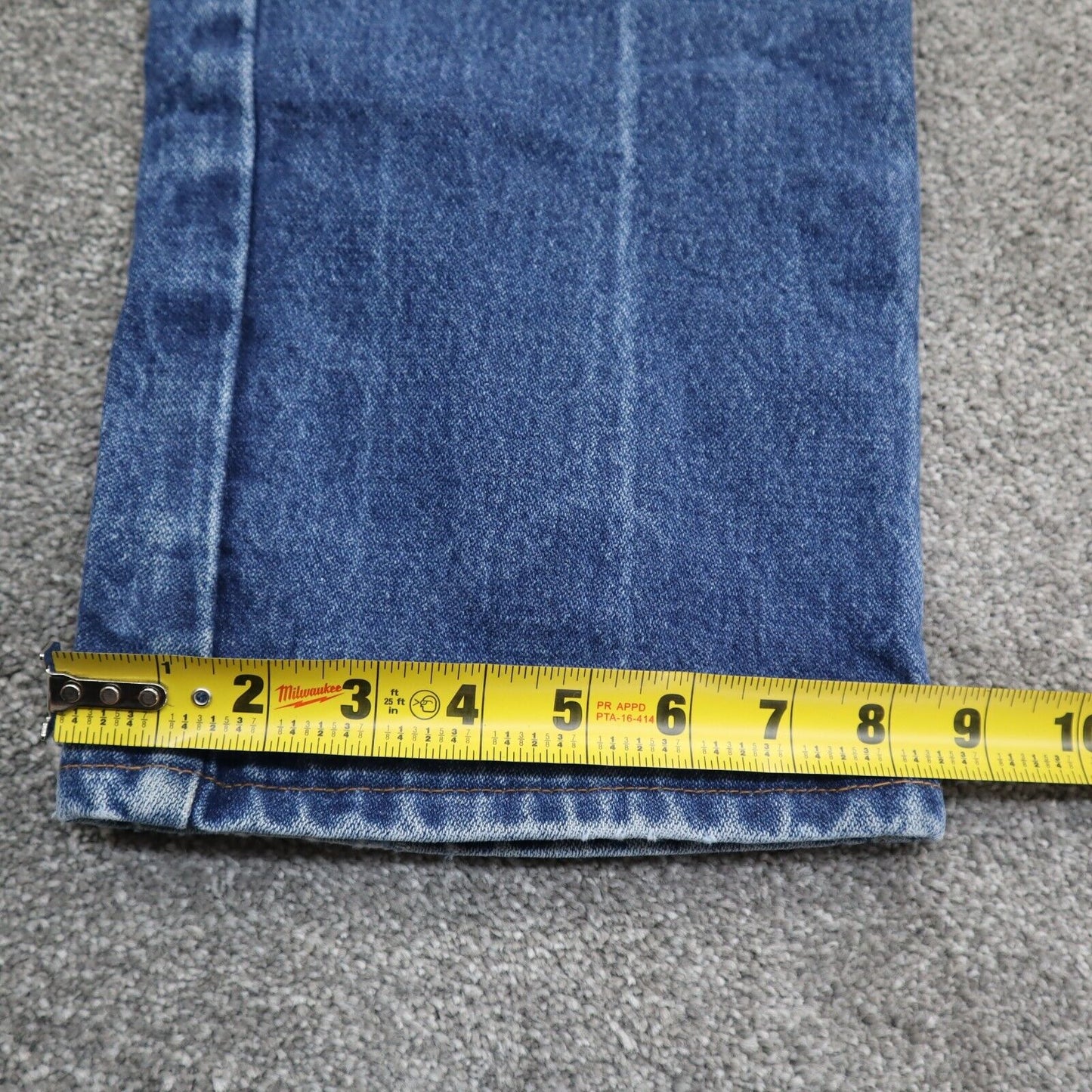 Wrangler Mens Straight Leg Jeans Mid Rise Slim Fit 100% Cotton Blue Size W34XL30