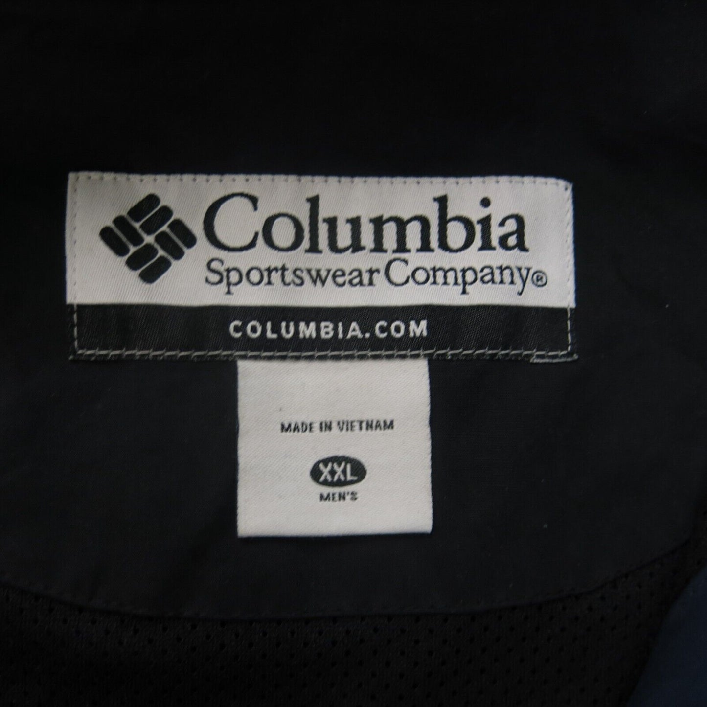 Columbia Jacket Mens XXL Blue Windbreaker Full Zip Up Outdoors Long Sleeve Logo