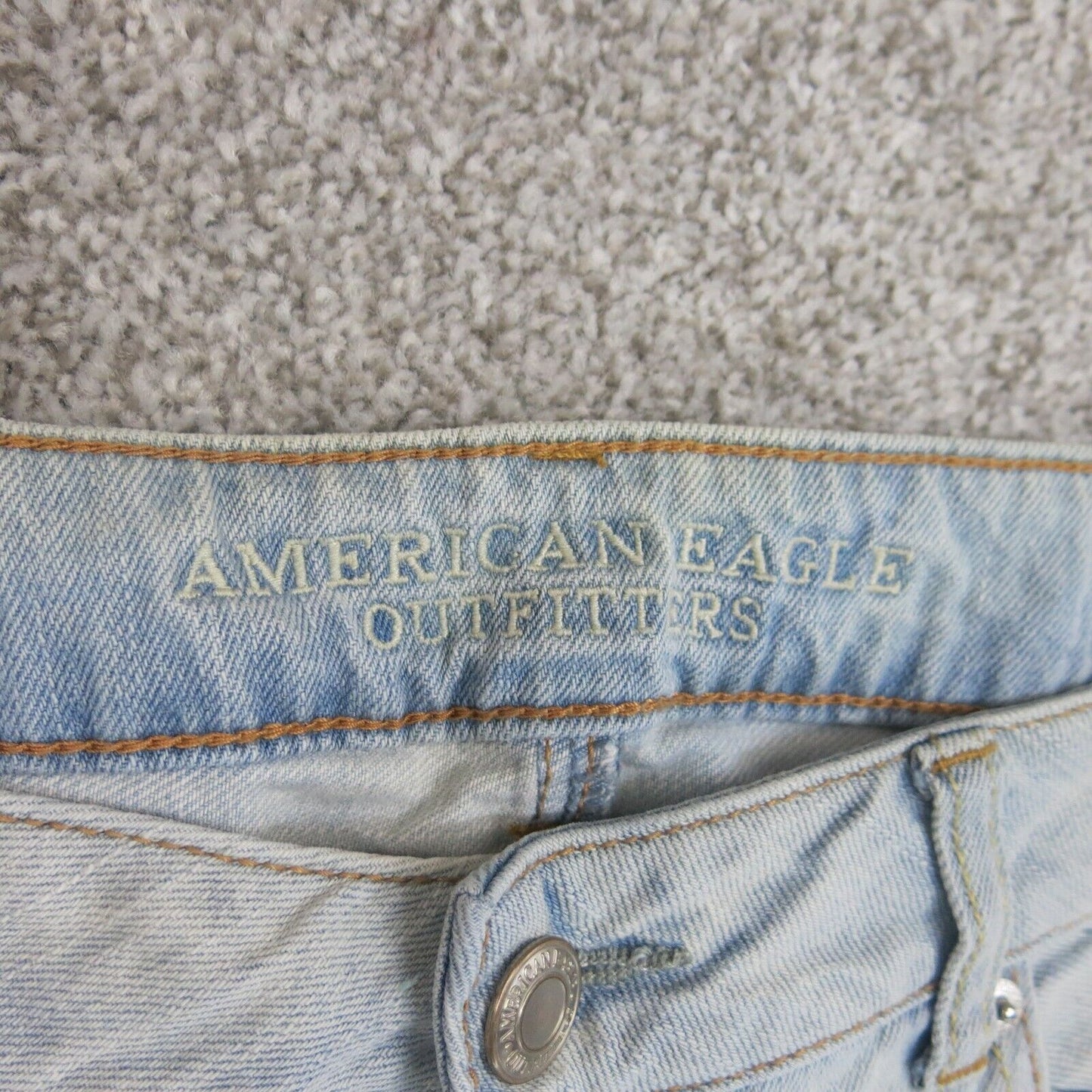 American Eagle Outfitters Mens Straight Leg Jeans Distressed Cotton Blue Size 14