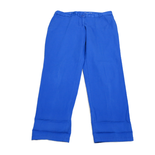 Talbots Womens Chino Pant Slim Straight Leg Mid Rise Cotton Navy Blue Size W35