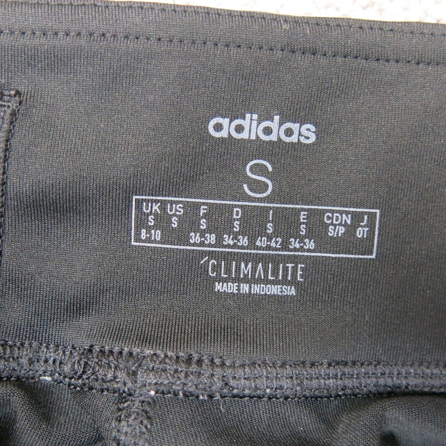 Adidas Womens Yoga Legging Stritch Elastic Waist Logo Climalite Black Size Small