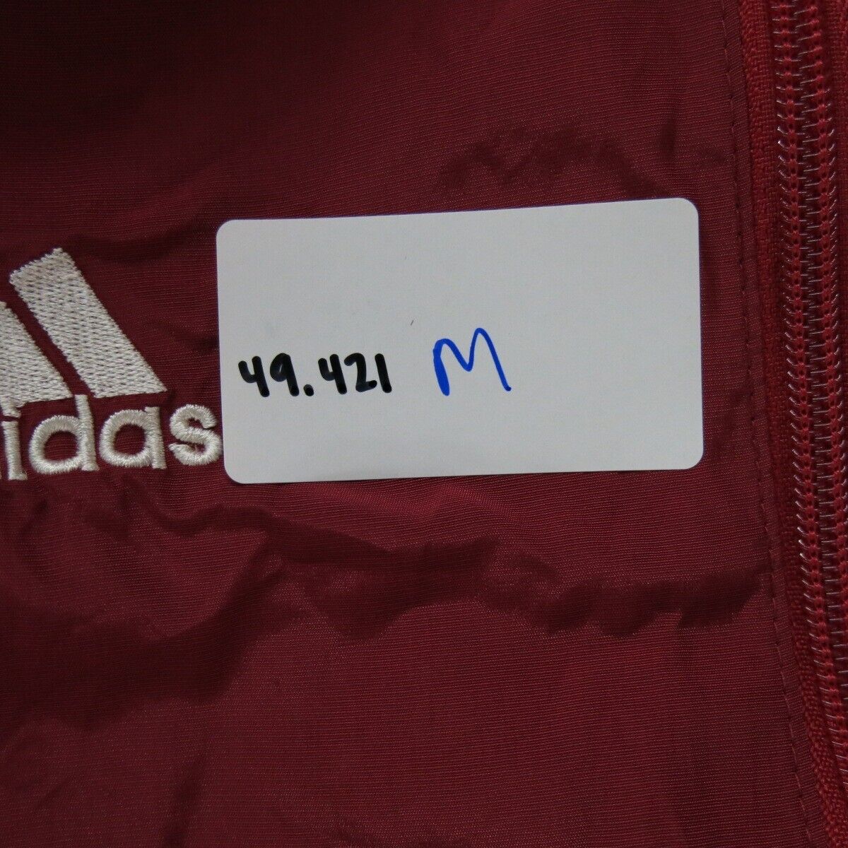 Adidas Mens Activewear Jacket Mock Neck Team Performance Logo Red Size Small