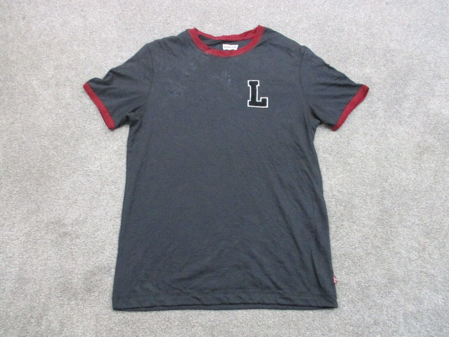 Levi Strauss & Co. T Shirt Men Size S Black Solid Short Sleeve Casual Shirt Logo