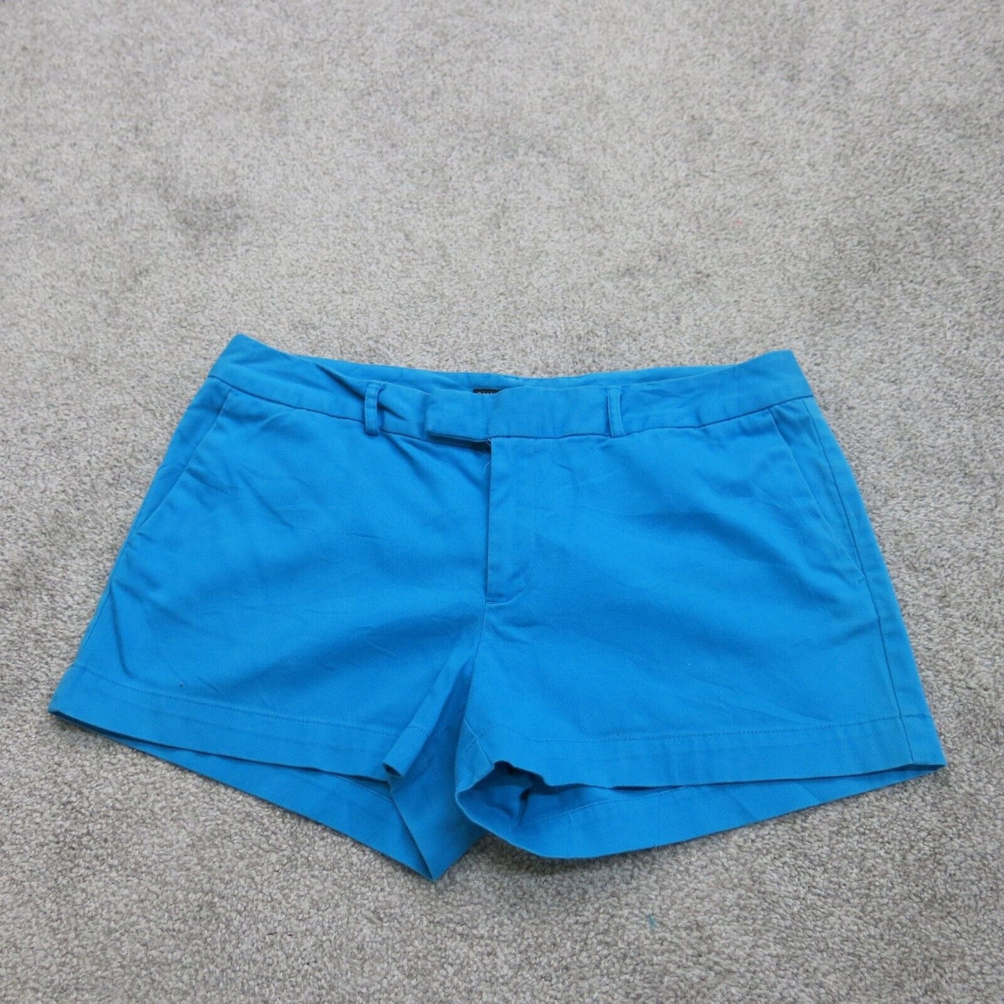 Banana Republic Women Chino Shorts Mid Rise Ryan Fit Slash Pockets Blue SZ Large