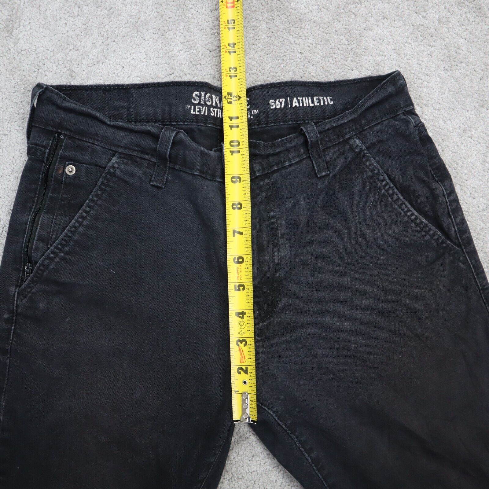 Signature Levis Mens S67 Athletic Denim Mid Rise 5 Design Pockets Blac Goodfair