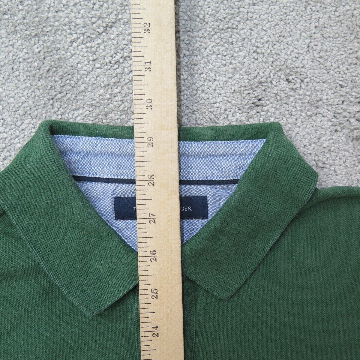 Tommy Hilfiger Shirt Mens Large Green Golf Polo Short Sleeve Logo Lightweight