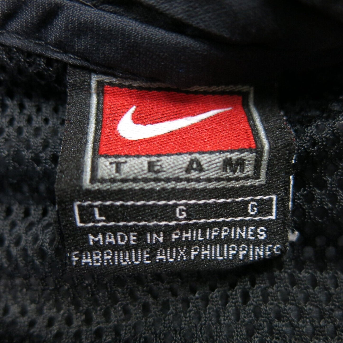 Nike Team Mens Pullover Jacket V Neck Long Sleeves 2 Pockets Black Size Large