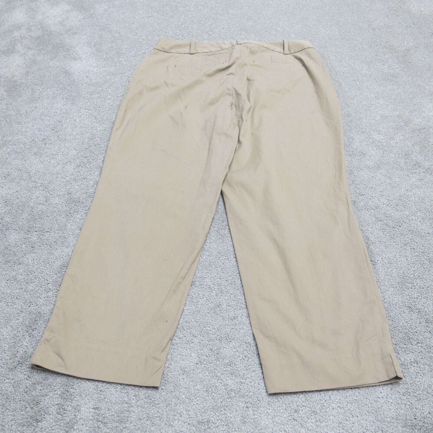 Talbots Mens The Perfect Crop Curvy Dress Pant Mid Rise Beige Size 10