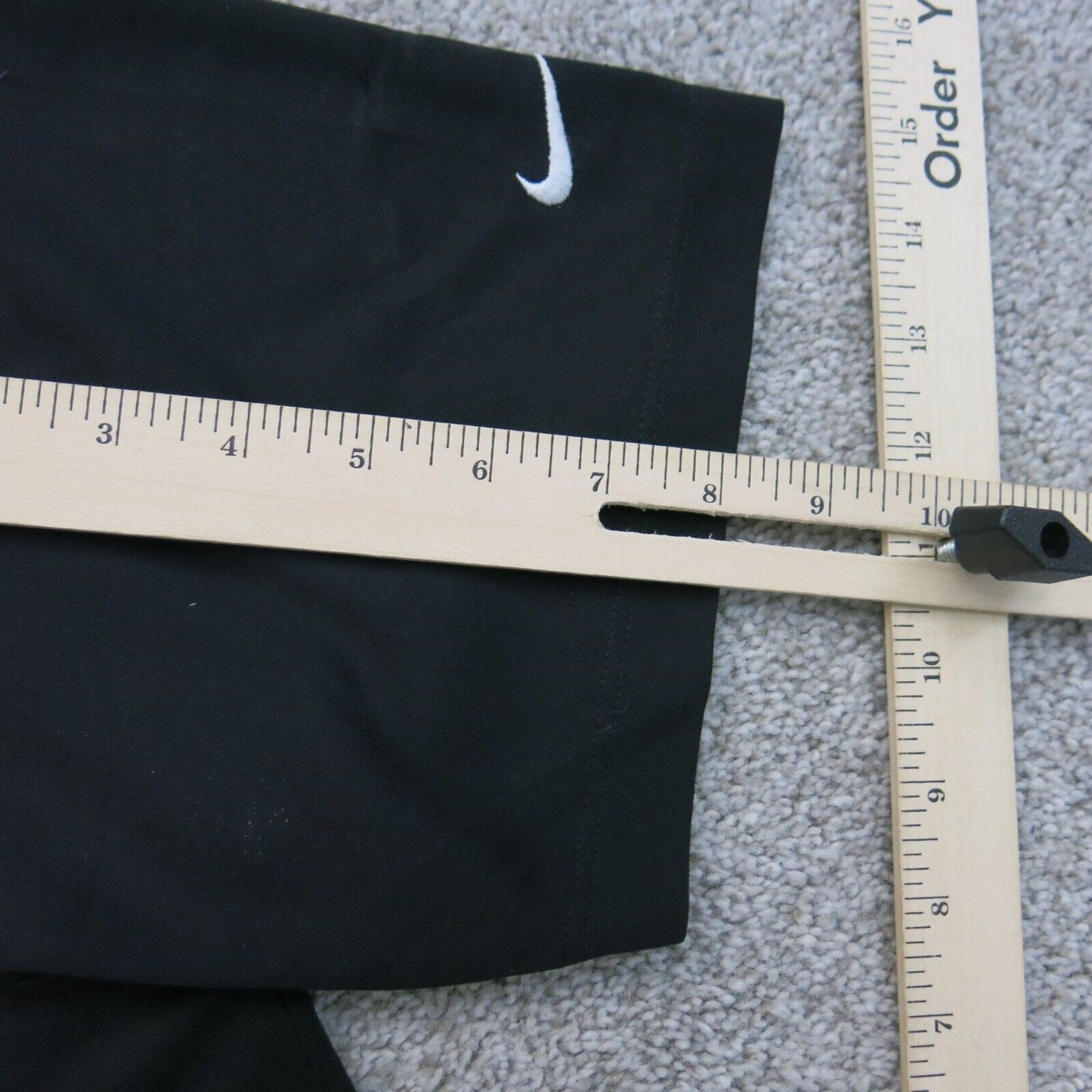 Nike Golf Mens Polo Shirt Tigressa Short Sleeve Dri Fit Logo Black Size Large