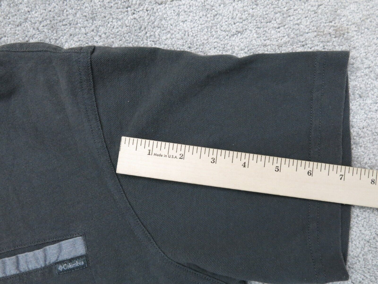 Columbia Mens Golf Polo Shirts Short Sleeve Collar Button Black Size Medium