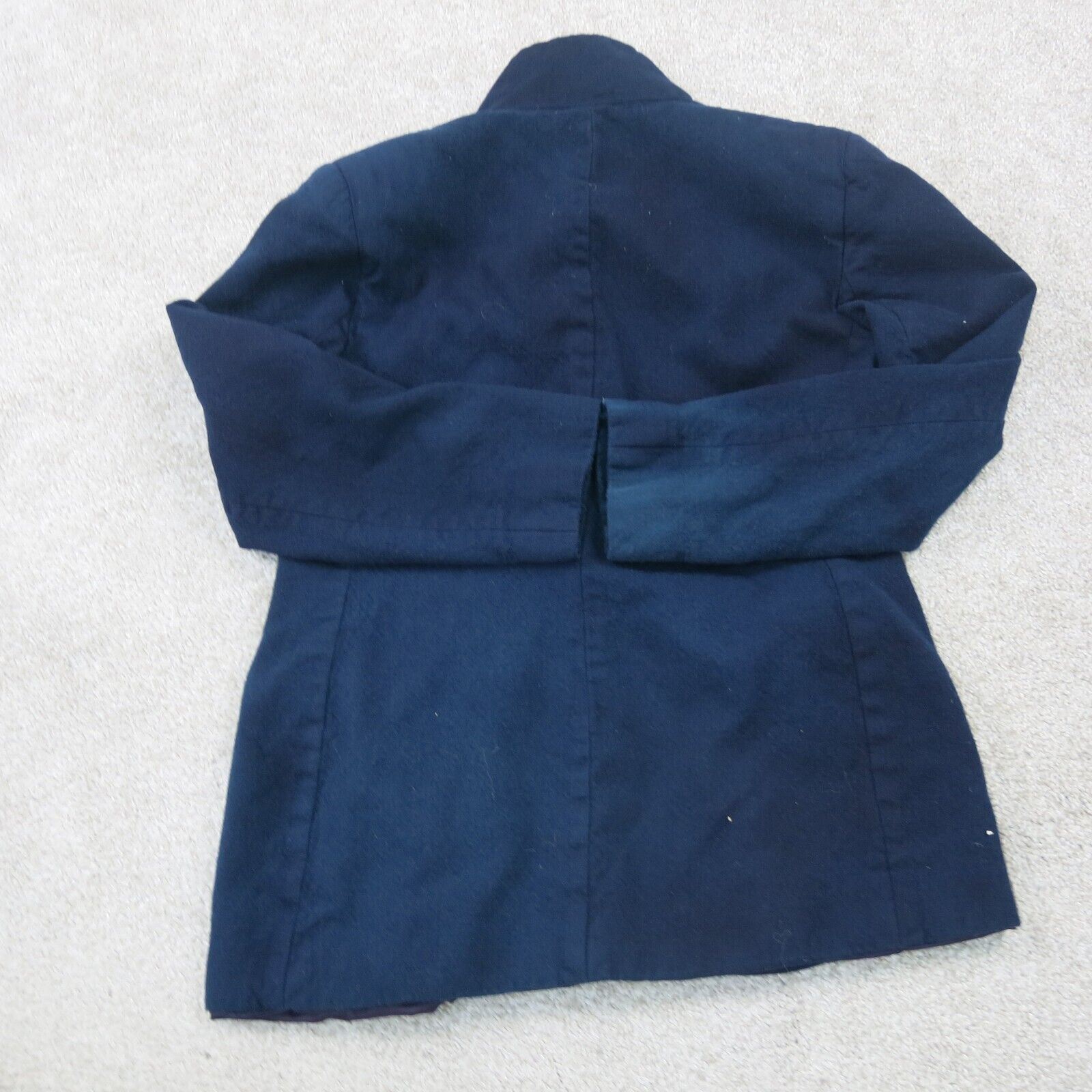 Talbots Women Blazer Coat Single Breasted Long Sleeve Pockets Navy Blu