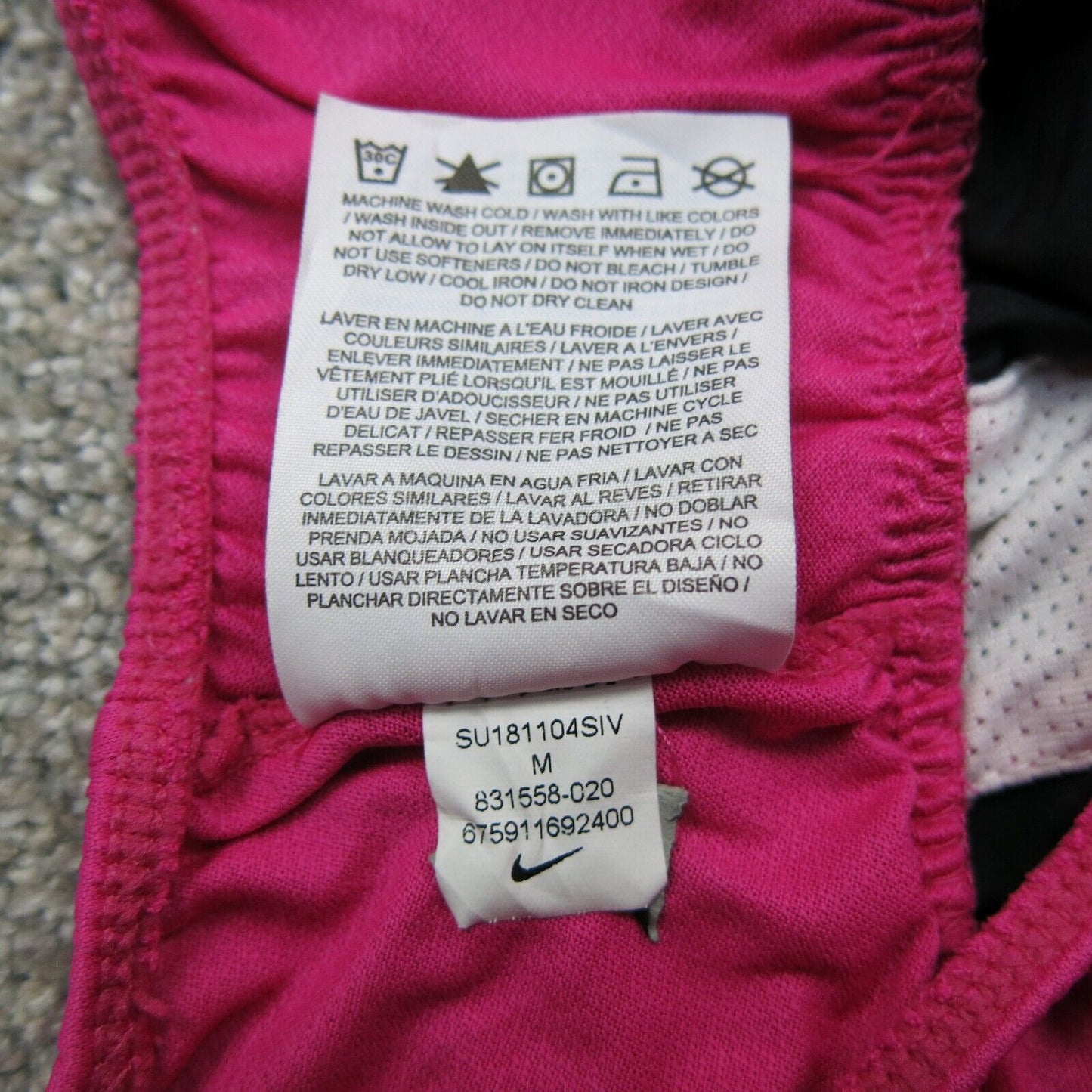 Nike Women Athletics Shorts  Dri Fit Activewear Sports Logo Black Pink Sz Medium