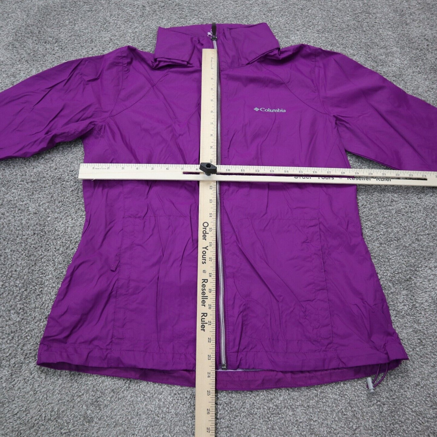 Columbia Sportswear Mens Windbreaker Jacket Full Zip Long Sleeve Purple SZ 23.5L