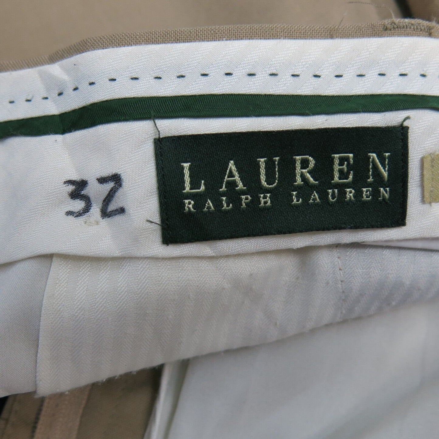 Lauren Ralph Lauren Mens Straight Leg Dress Pant Mid Rise Beige Size 32