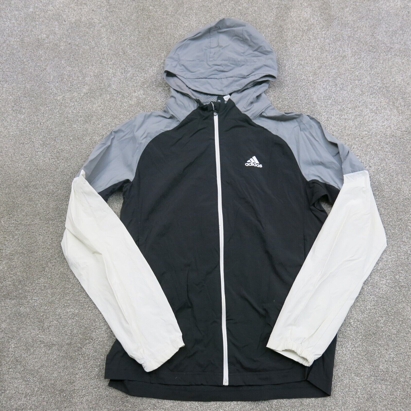 Adidas Track Jacket Men s Small Black White Long Sleeves