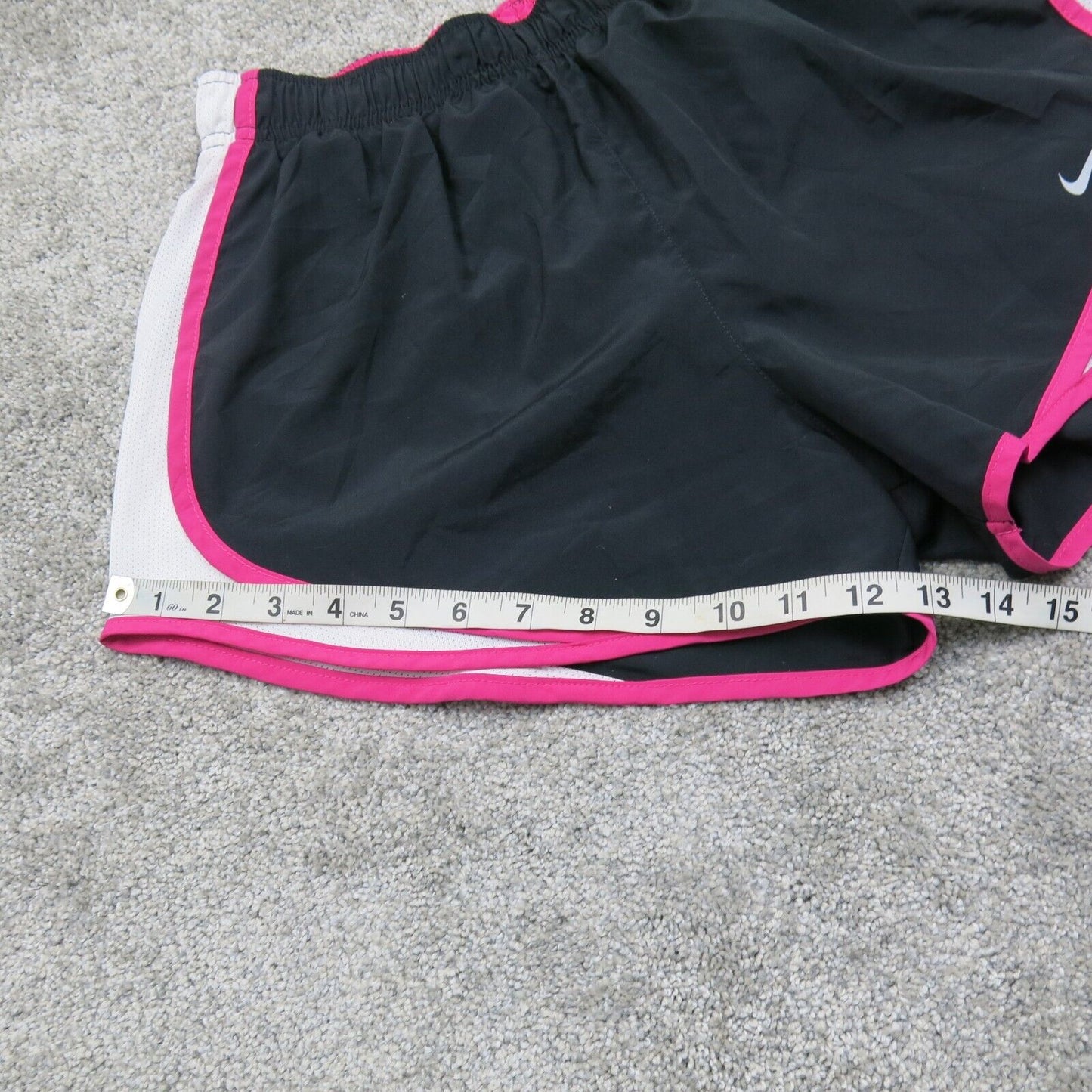 Nike Women Athletics Shorts  Dri Fit Activewear Sports Logo Black Pink Sz Medium