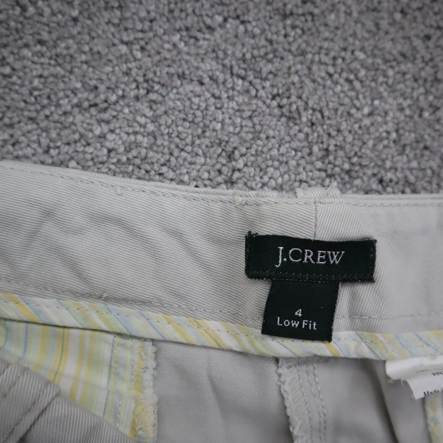 J Crew Womens Chino Shorts Mid Rise Low Fit Salish Pockets Beige Size 4