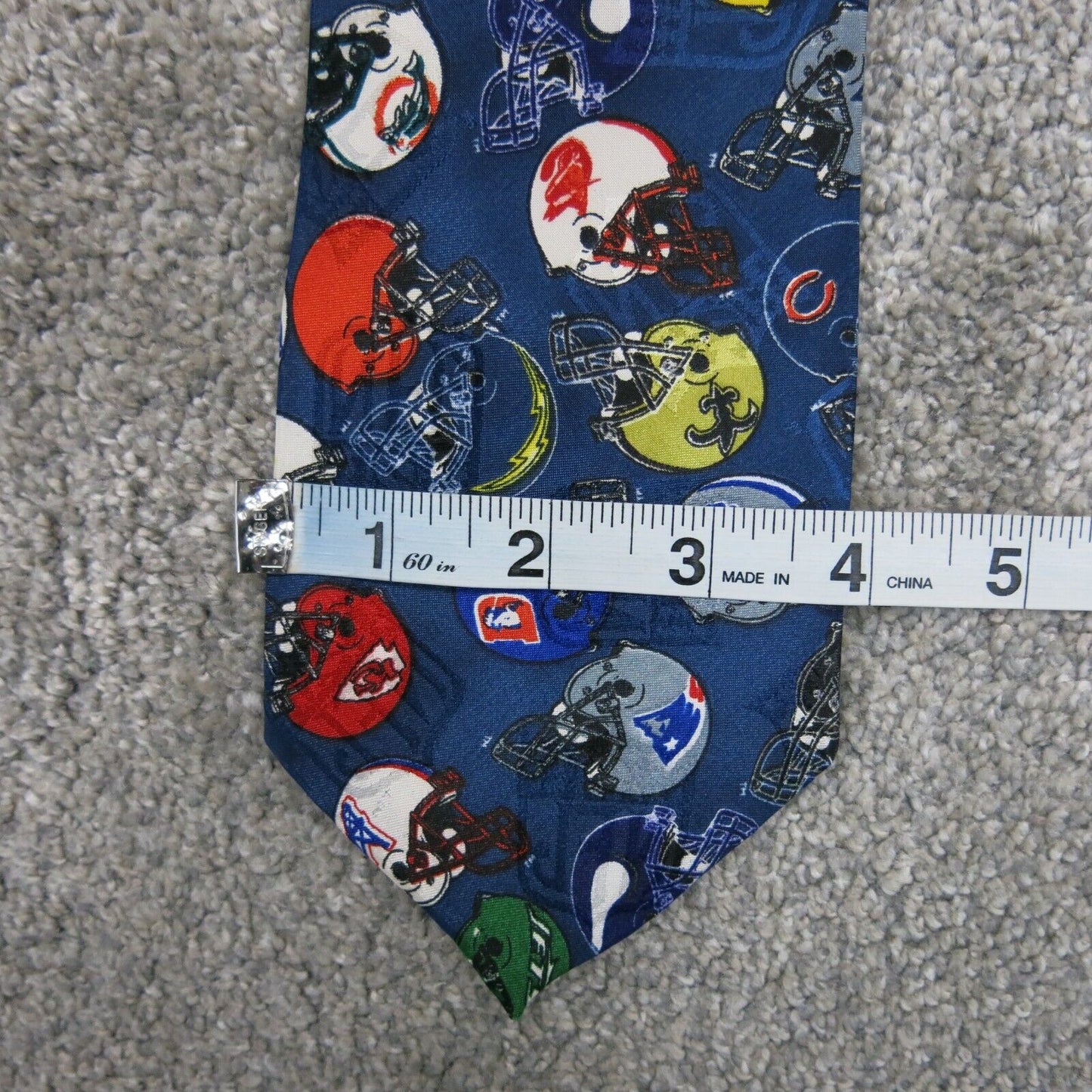 Team NFL Mens Silk Helmet Print Tie Traditional Blue/Red One Size Length 56"