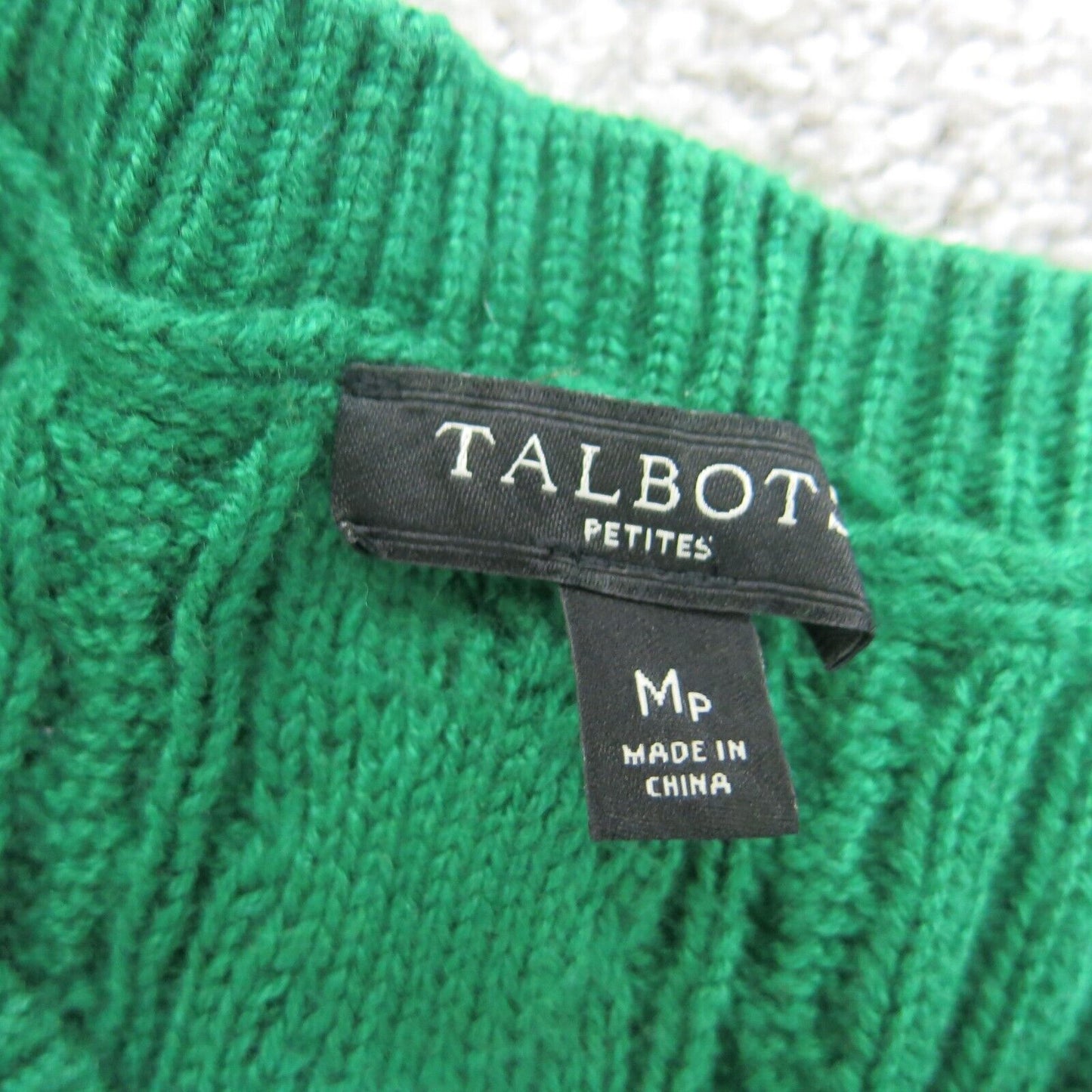 Talbots Womens Pullover Peplum Hem Striped Sweater Long Sleeves Green Black MP