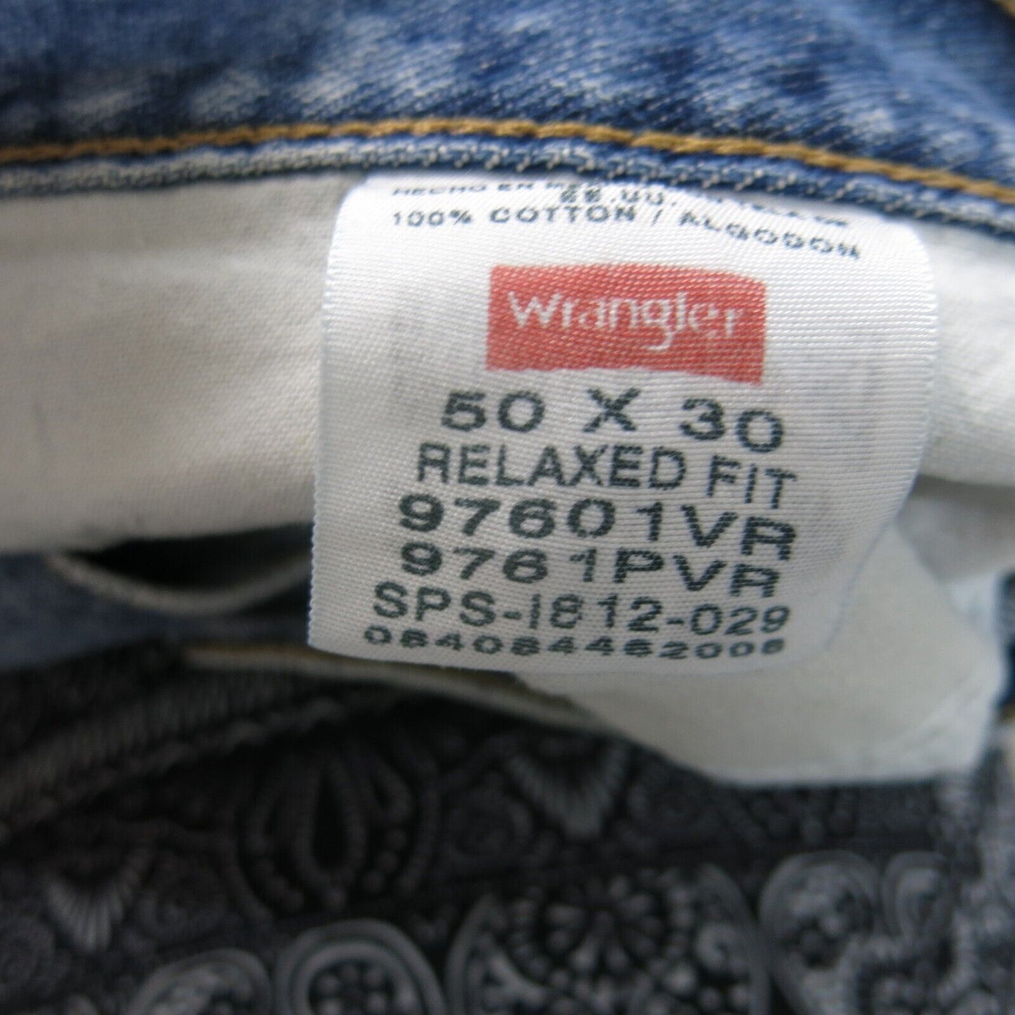 Wrangler Jeans Mens W50XL30 Blue 97601VR Denim Stretch Wide Leg 100% Cotton