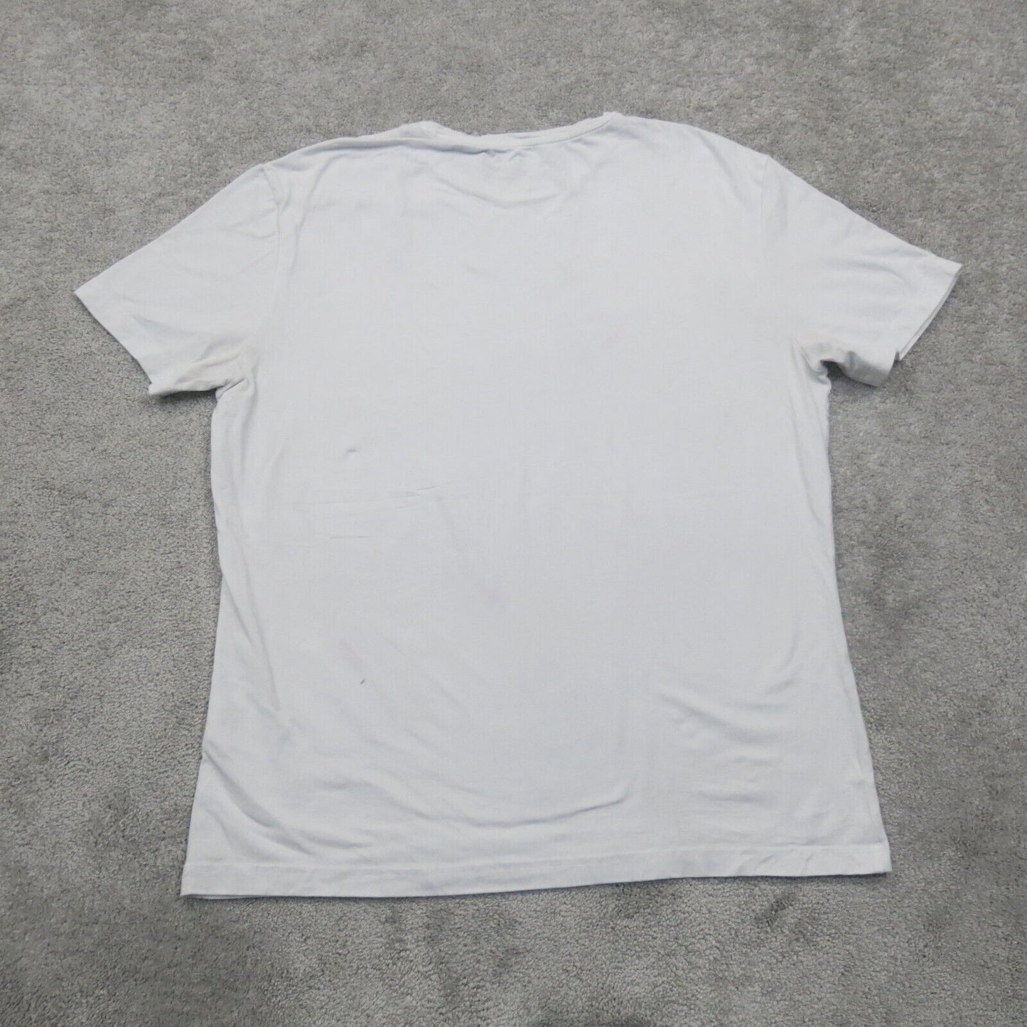 H&M Mens Crew Neck T Shirt Slim Fit Short Sleeve Logo White Size X Large