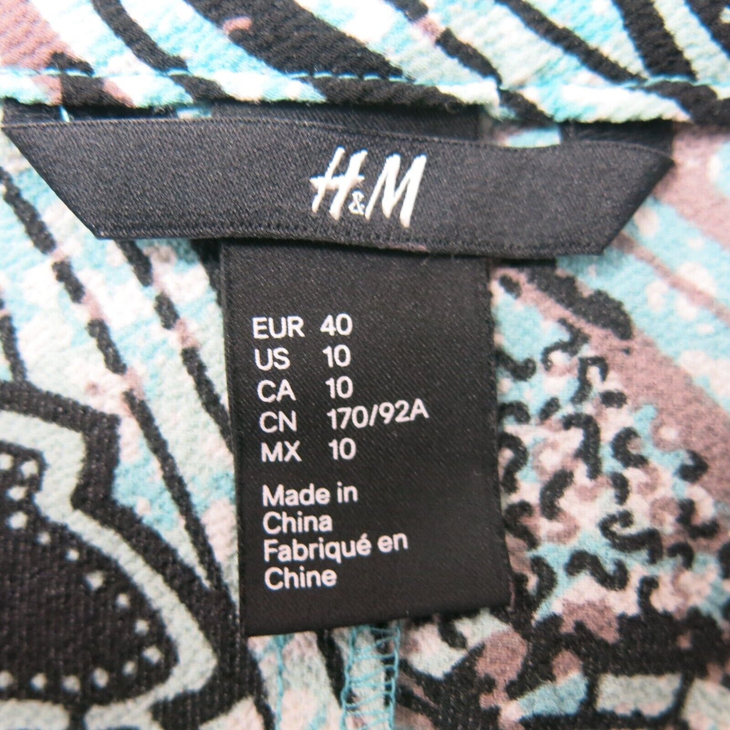 H&M Womens Floral Fit & Flare Midi Dress Racerback Sleeveless Blue Black Size 10