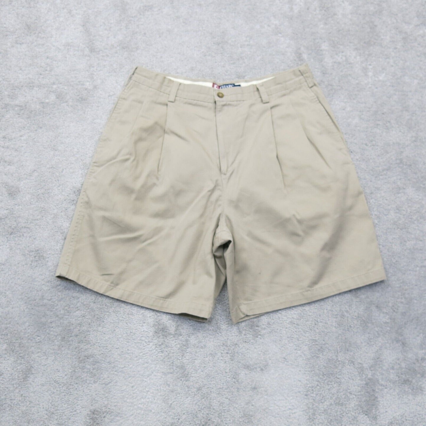 Chaps Ralph Lauren Mens Chino Shorts 100% Cotton High Rise Beige Size 36