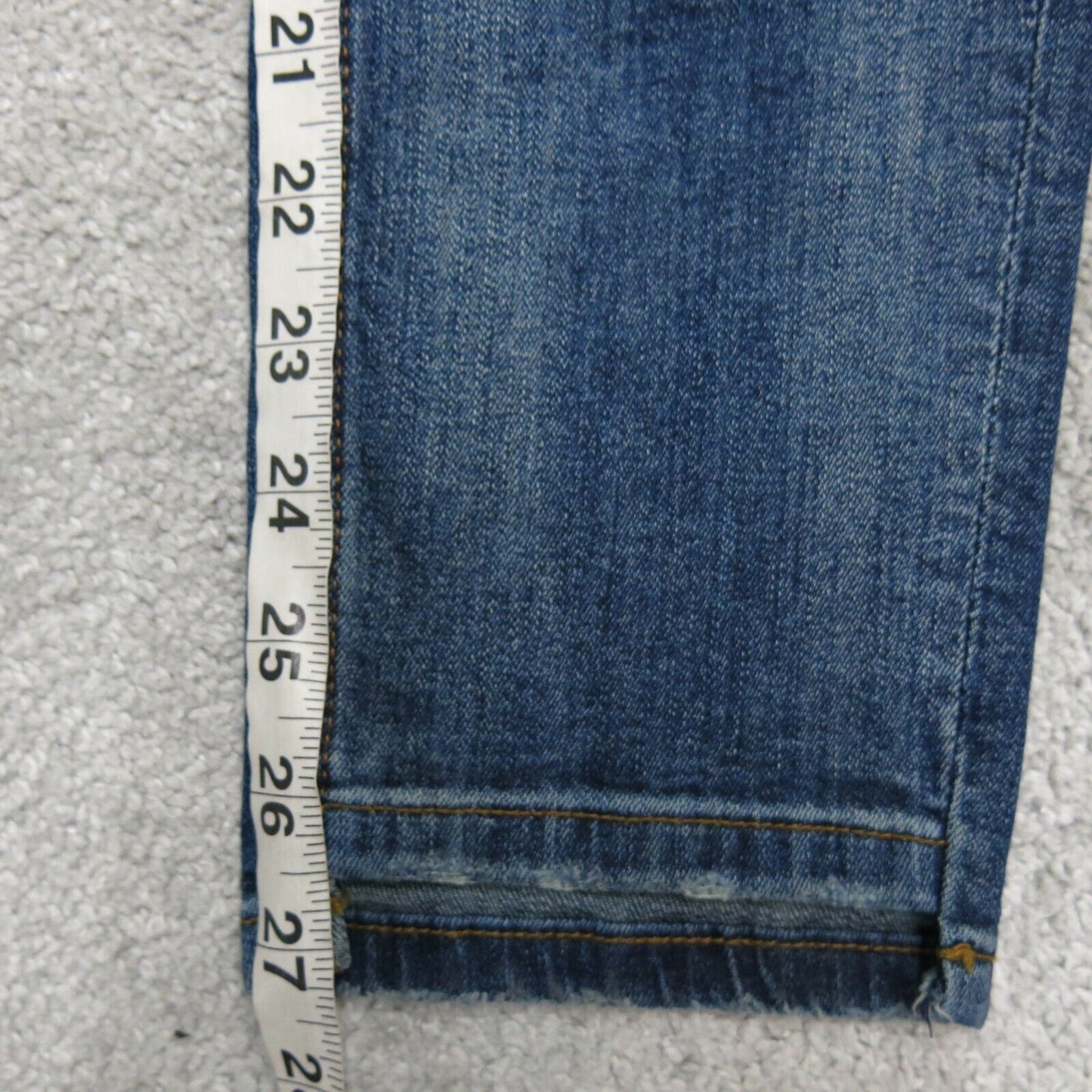 Zara Womens Skinny Leg Jeans Slim Fit Super Stretch Mid Rise Pockets Blue Size 8
