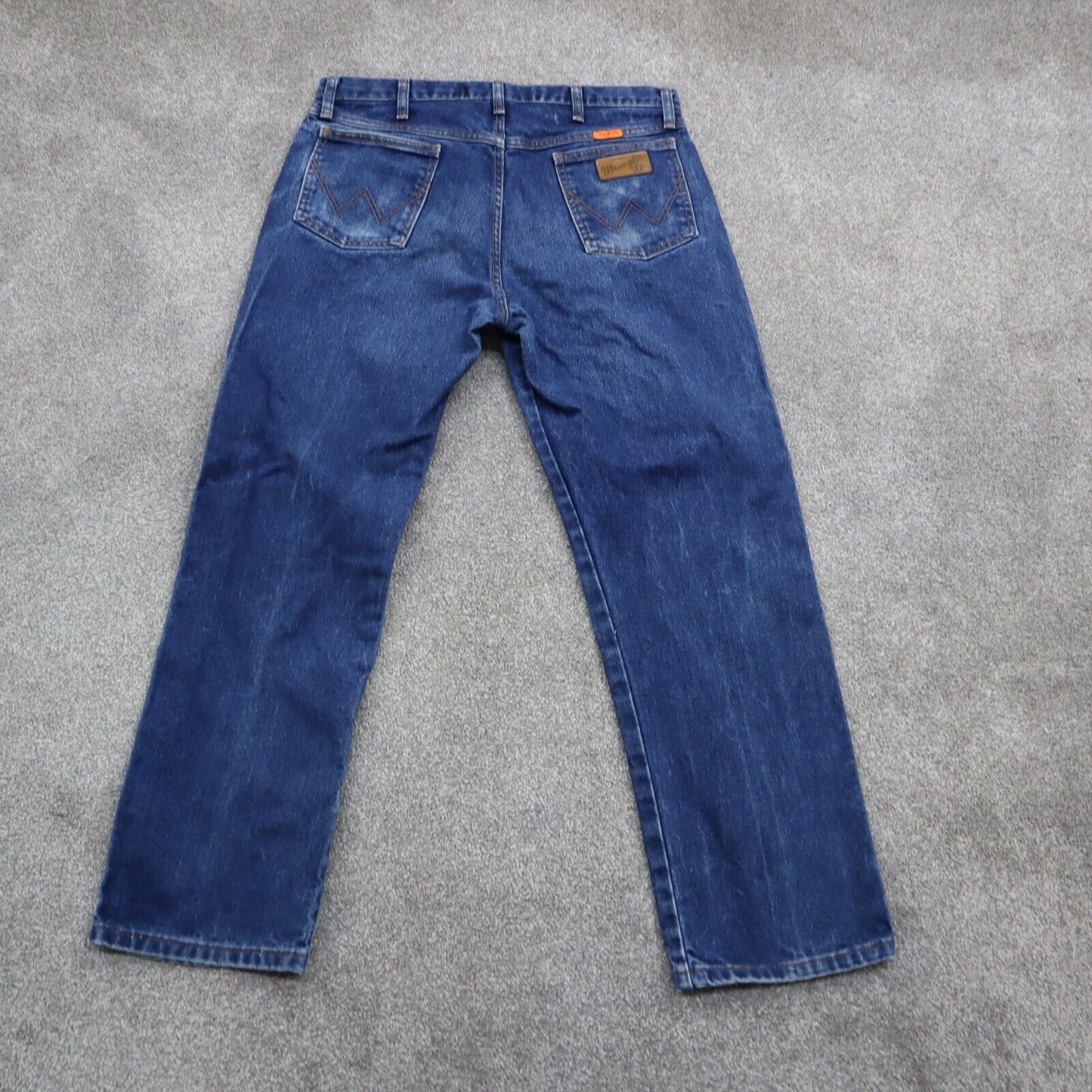Wrangler Mens Straight Leg Jeans Slim Fit Mid Rise 100% Cotton Blue Size W34XL30