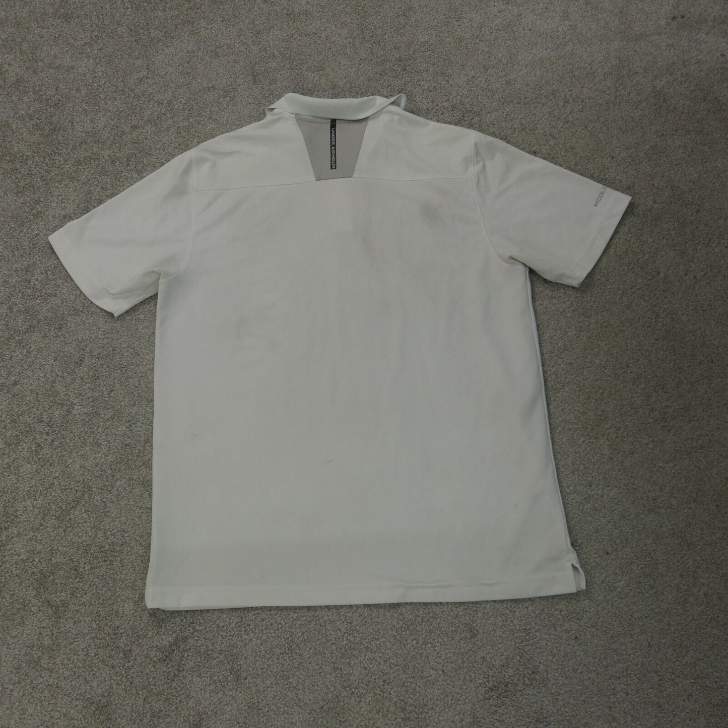 Under Armour Shirt Mens Large White Polo Shirt Short Sleeve Loose Heatgear Logo