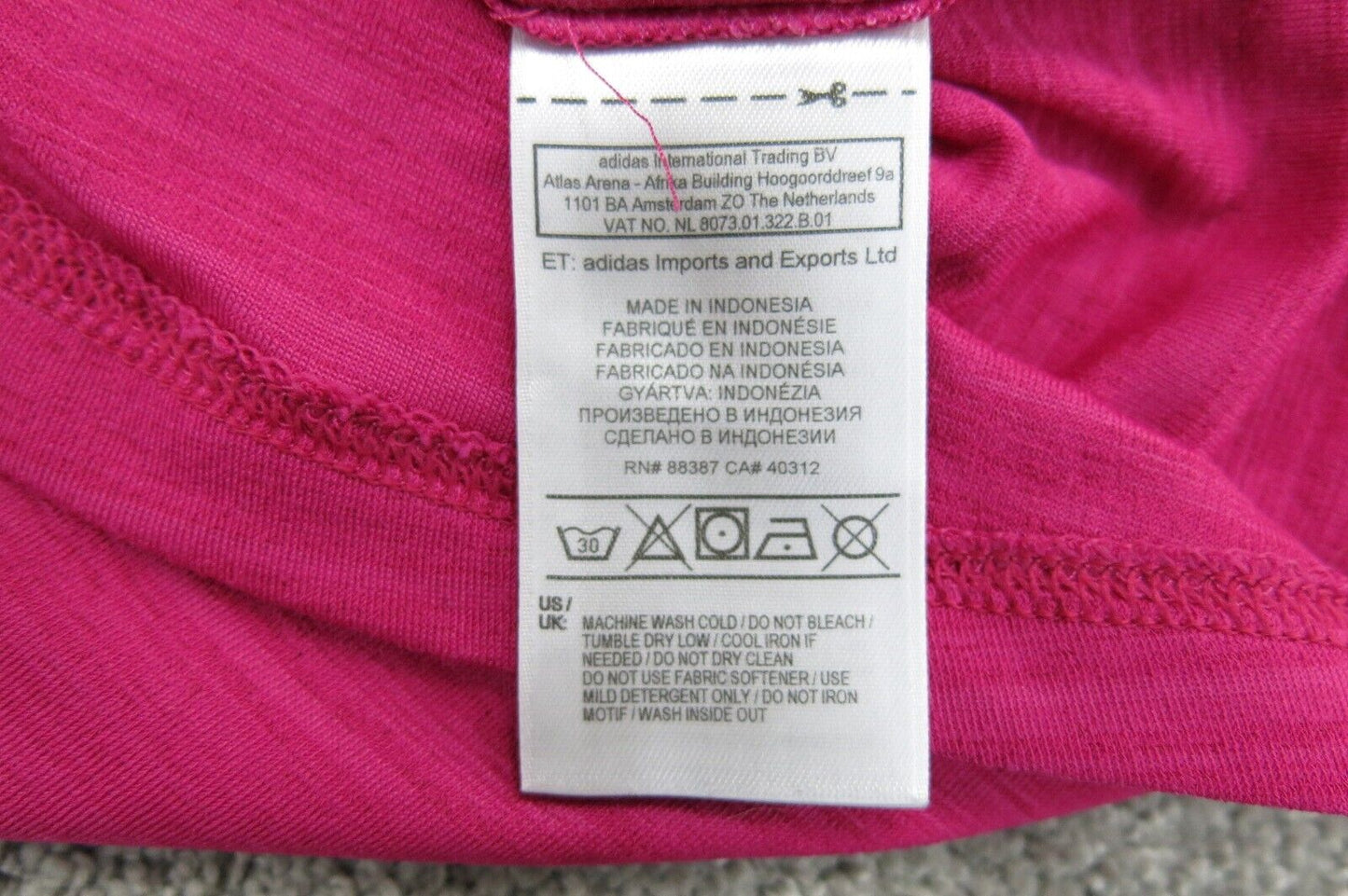 Adidas Women Long Sleeve Shirt Top Climalite Pullover V Neck Pink Size X Small