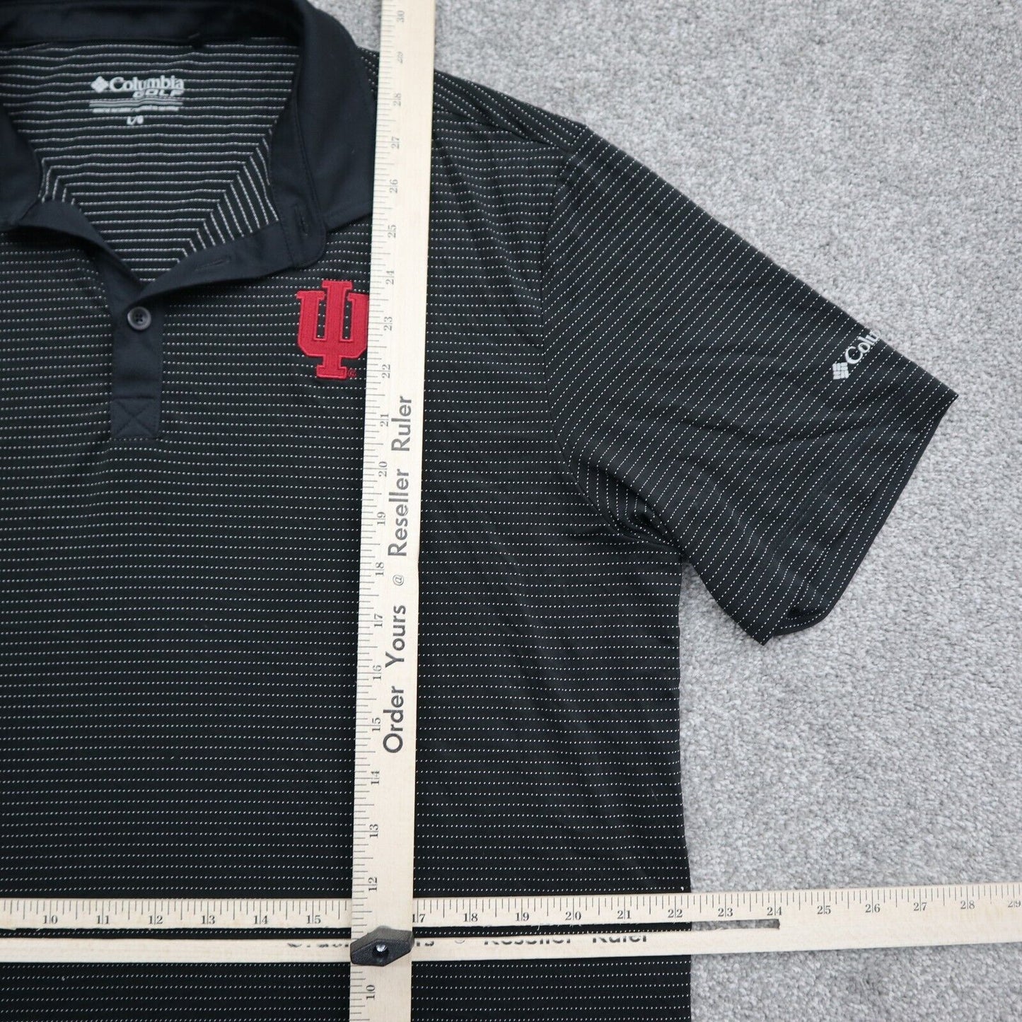 Columbia Mens Golf Polo T-Shirt Short Sleeve Collared Neck Logo Black Size Large