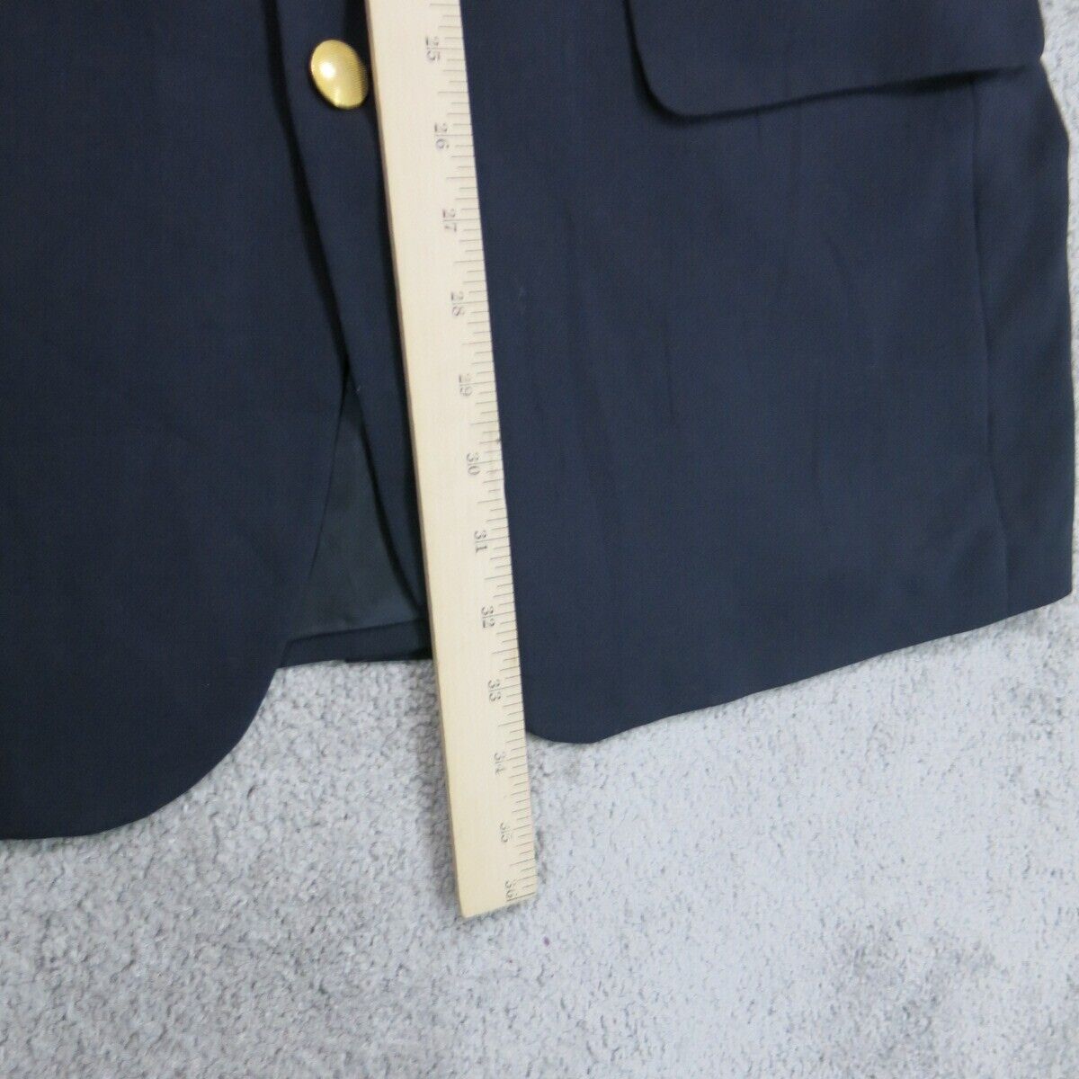 Vintage Mens Blazer Coat Single Breasted Long Sleeves Pockets Blue Size 43R