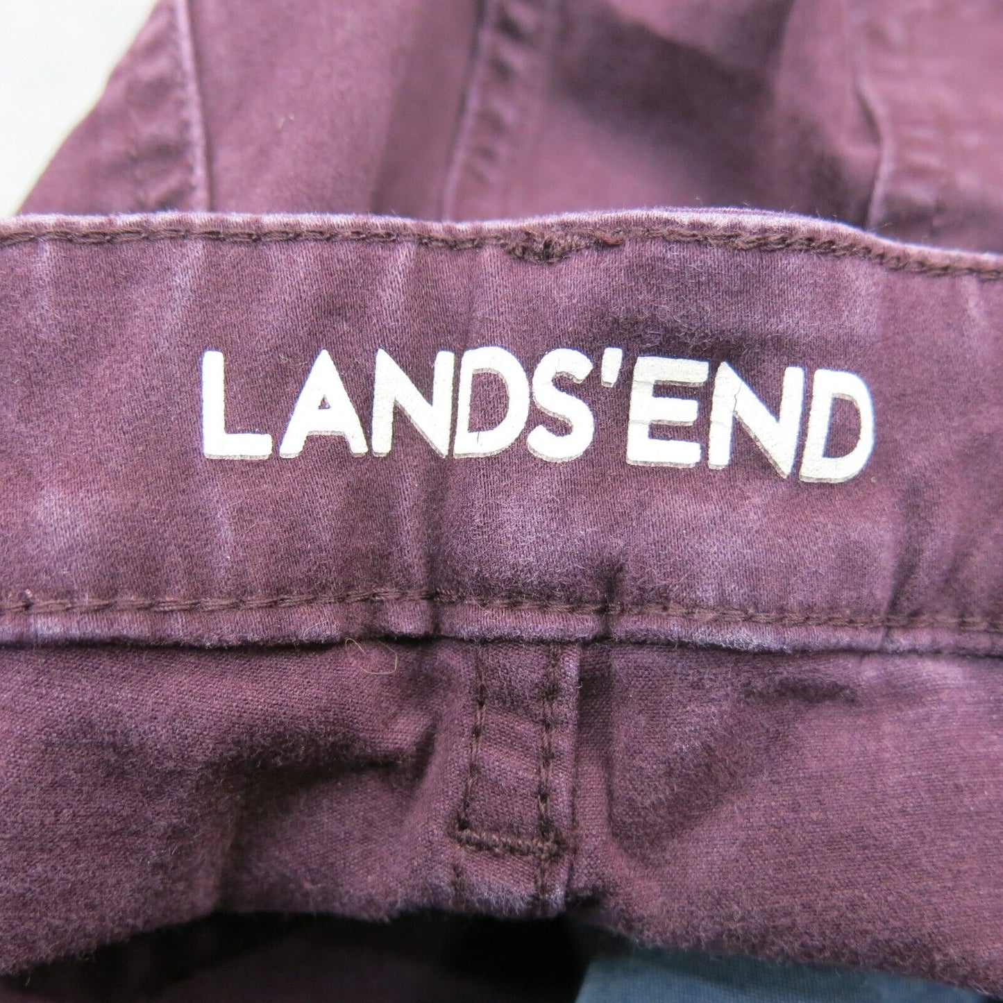 Lands End Women True Straight Leg Jeans Pant Mid Rise Pockets Red Size 26W