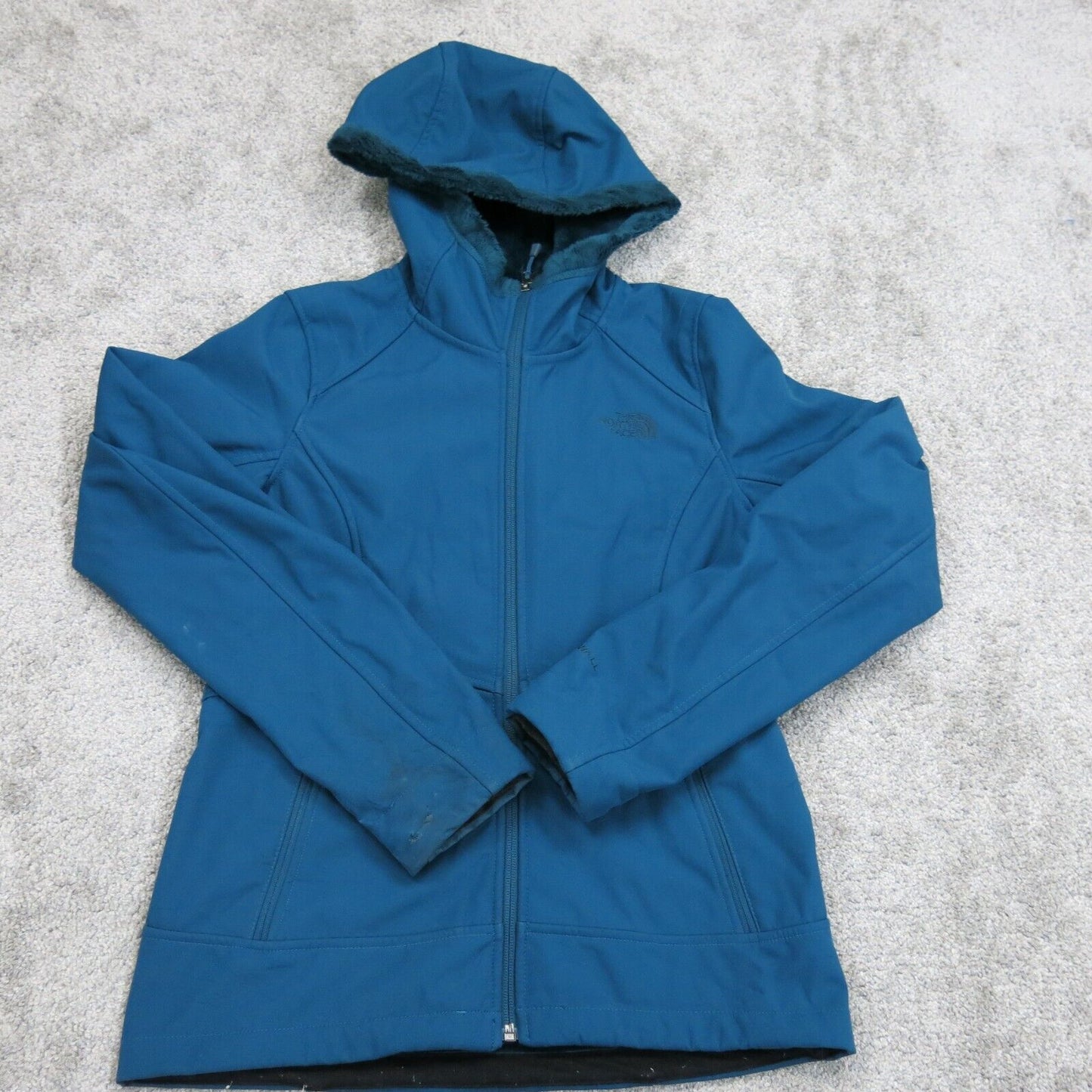 The North Face Womens Full Zip Up Hoodie Jacket Long Sleeve Blue Size X Small