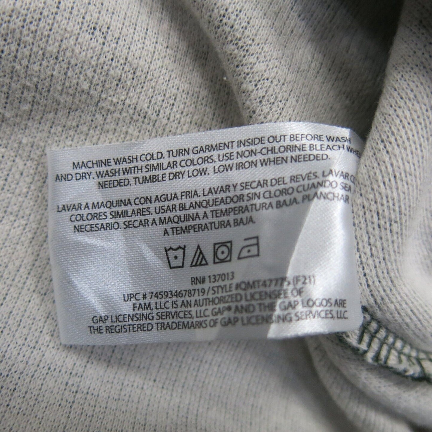 Gap Mens Pullover Sweatshirts Long Sleeve Mock Neck Cotton Gray Size Small