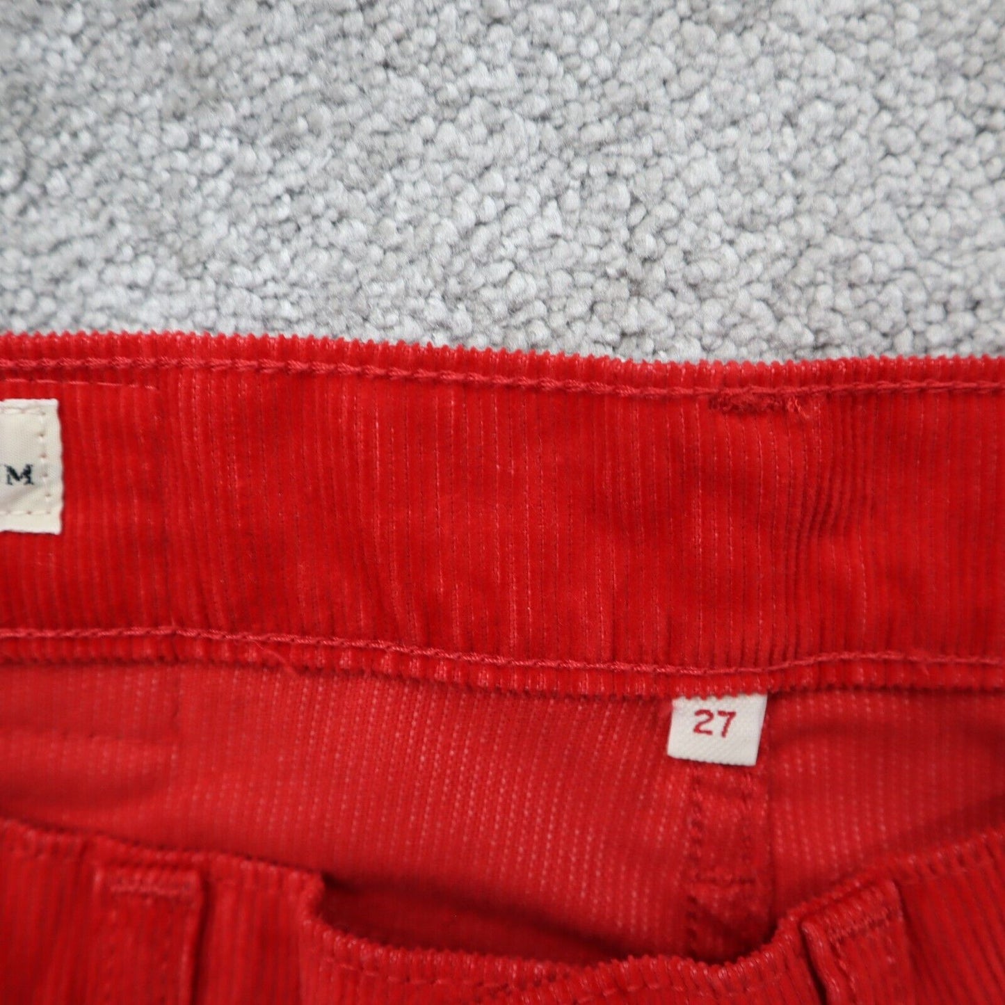 Levis Premium Womens Deconstructed Skirt Red Corduroy Big E Waist Size 27