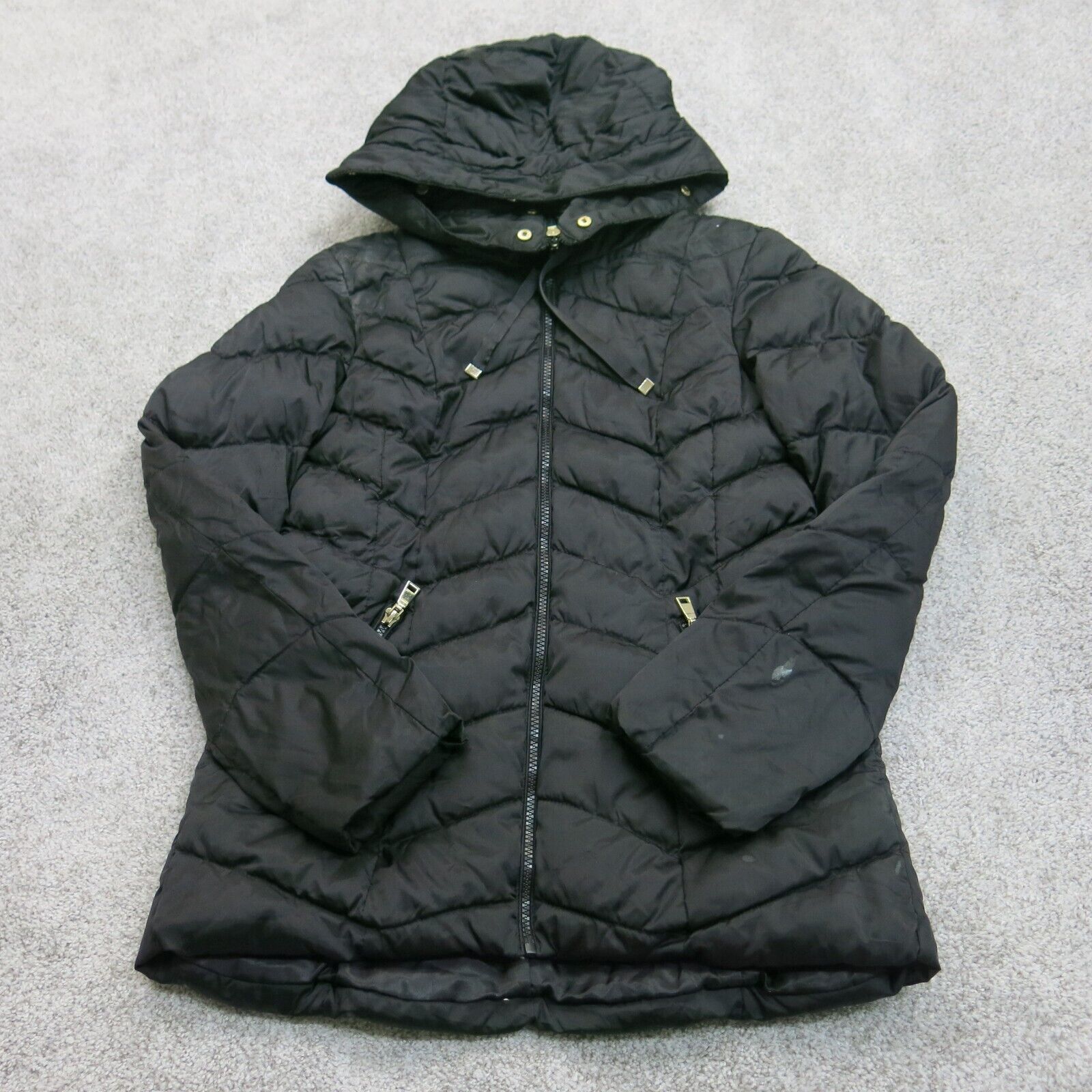 T tahari outlet hooded puffer coat