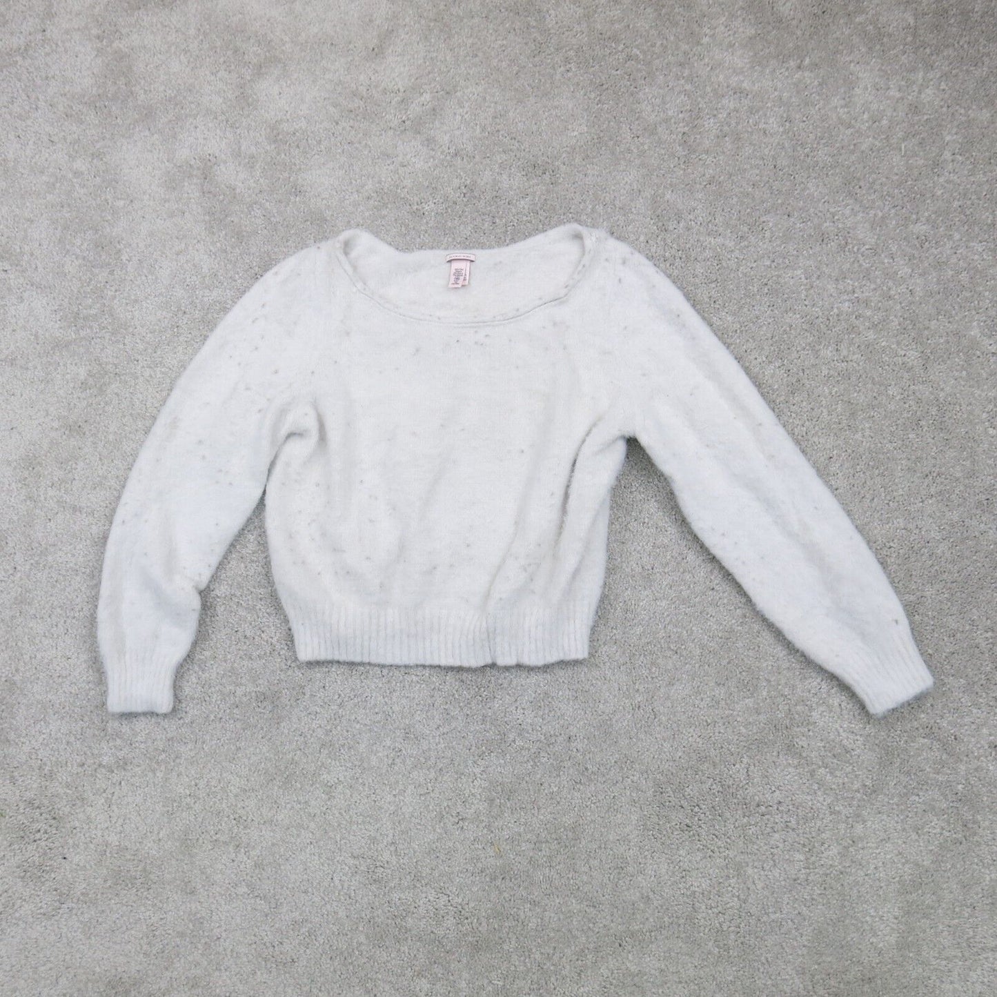 Victorias Secret Womens Pullover Sweater Long Sleeve Round Neck White Size Small